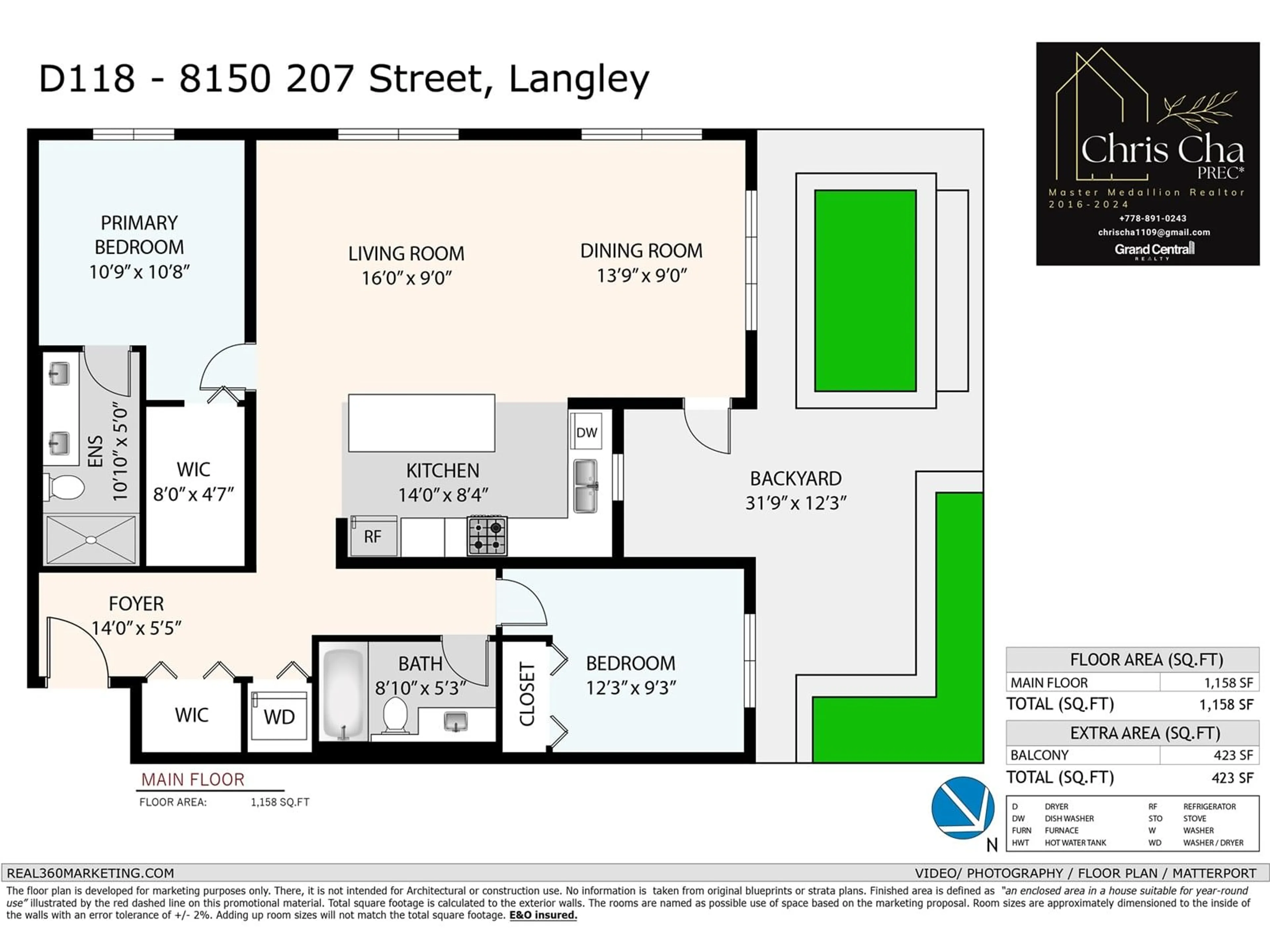 Floor plan for D118 - 8150 207, Langley British Columbia V2Y4J5