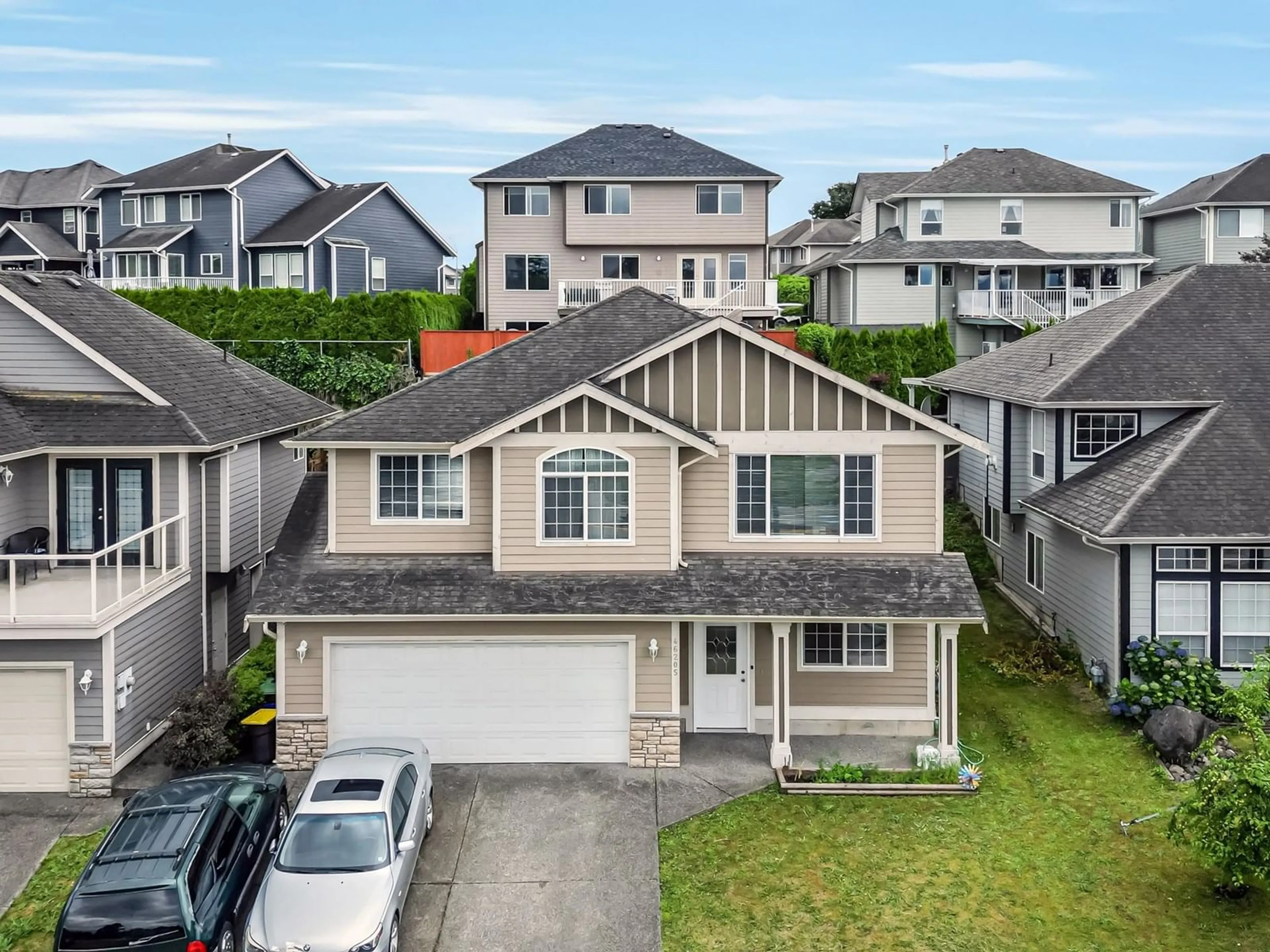 A pic from outside/outdoor area/front of a property/back of a property/a pic from drone, street for 46205 STONEVIEW DRIVE, Chilliwack British Columbia V2R5W8