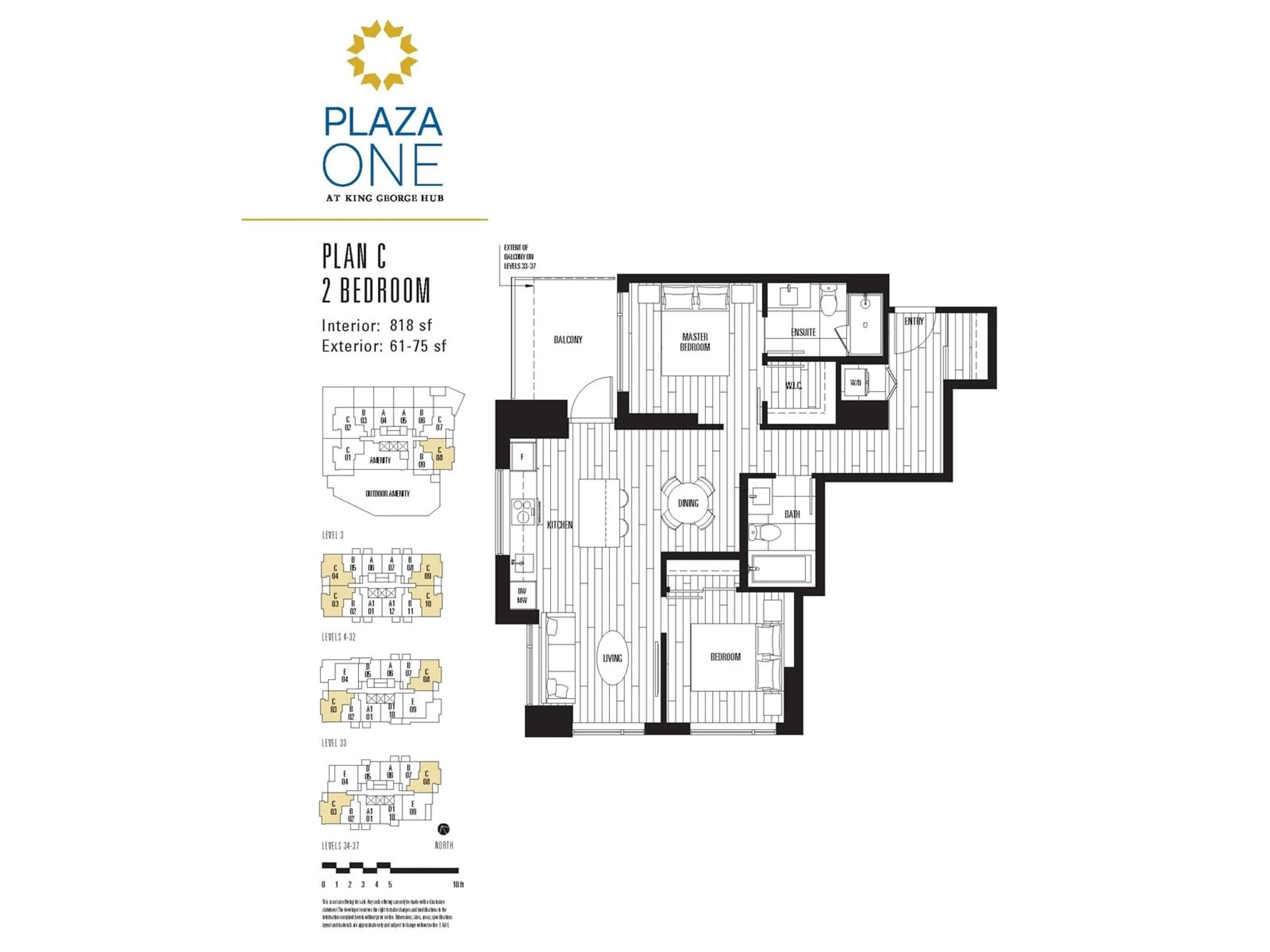 Floor plan for 3403 - 13725 GEORGE JUNCTION, Surrey British Columbia V3T0V7