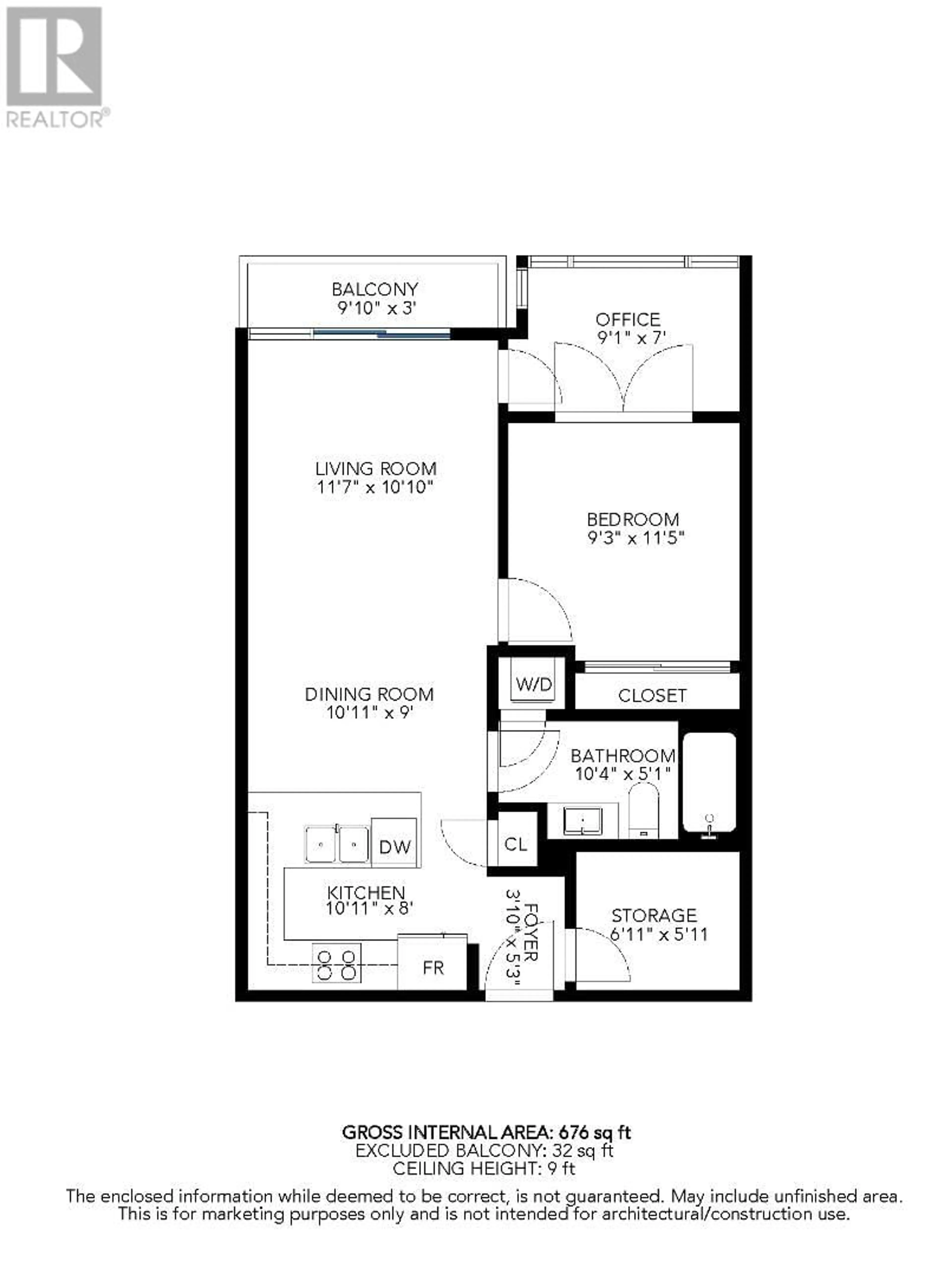 Floor plan for 309 - 2321 SCOTIA STREET, Vancouver British Columbia V5T0A8