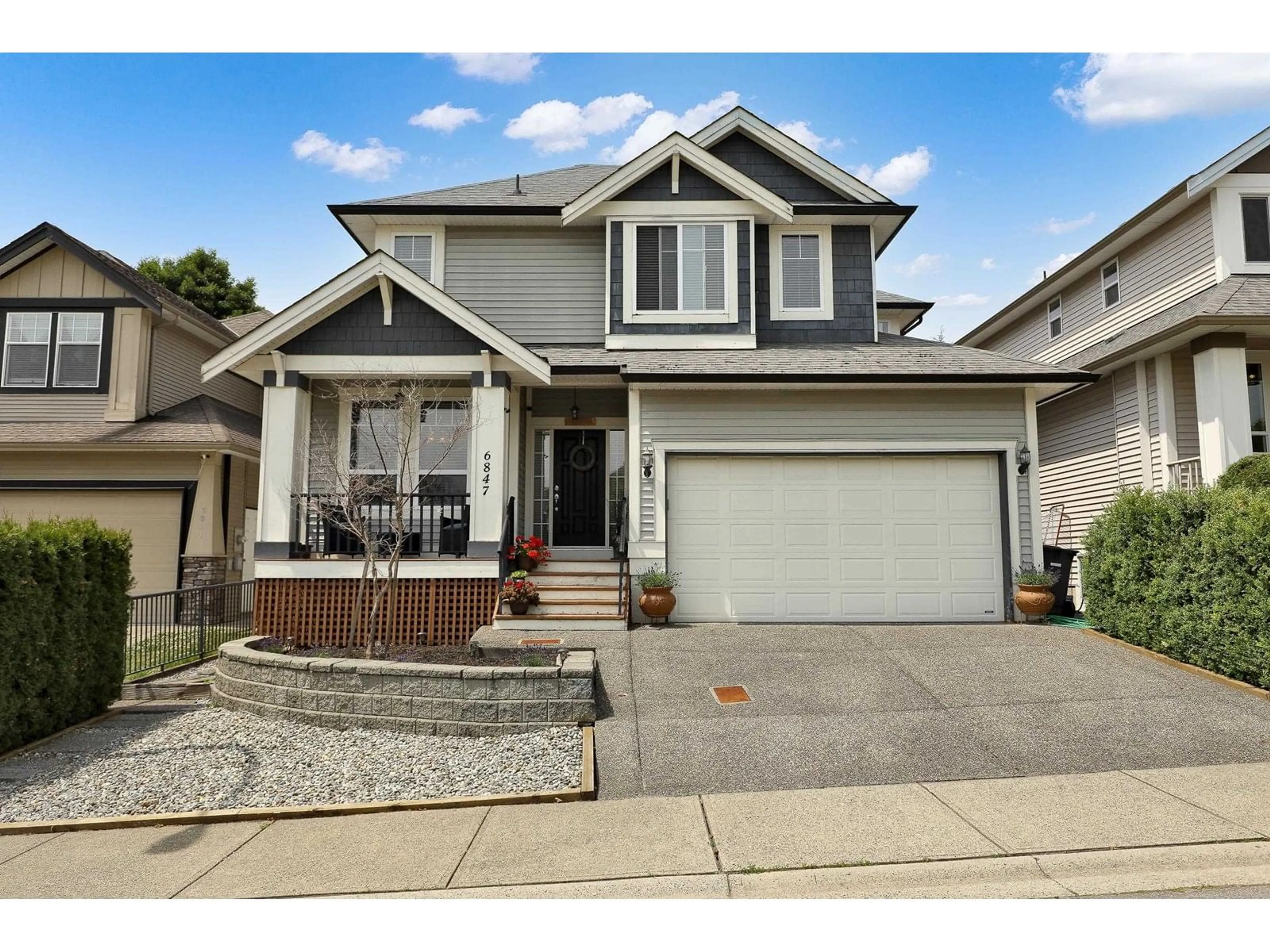 Home with vinyl exterior material, street for 6847 196B, Langley British Columbia V2Y3H2