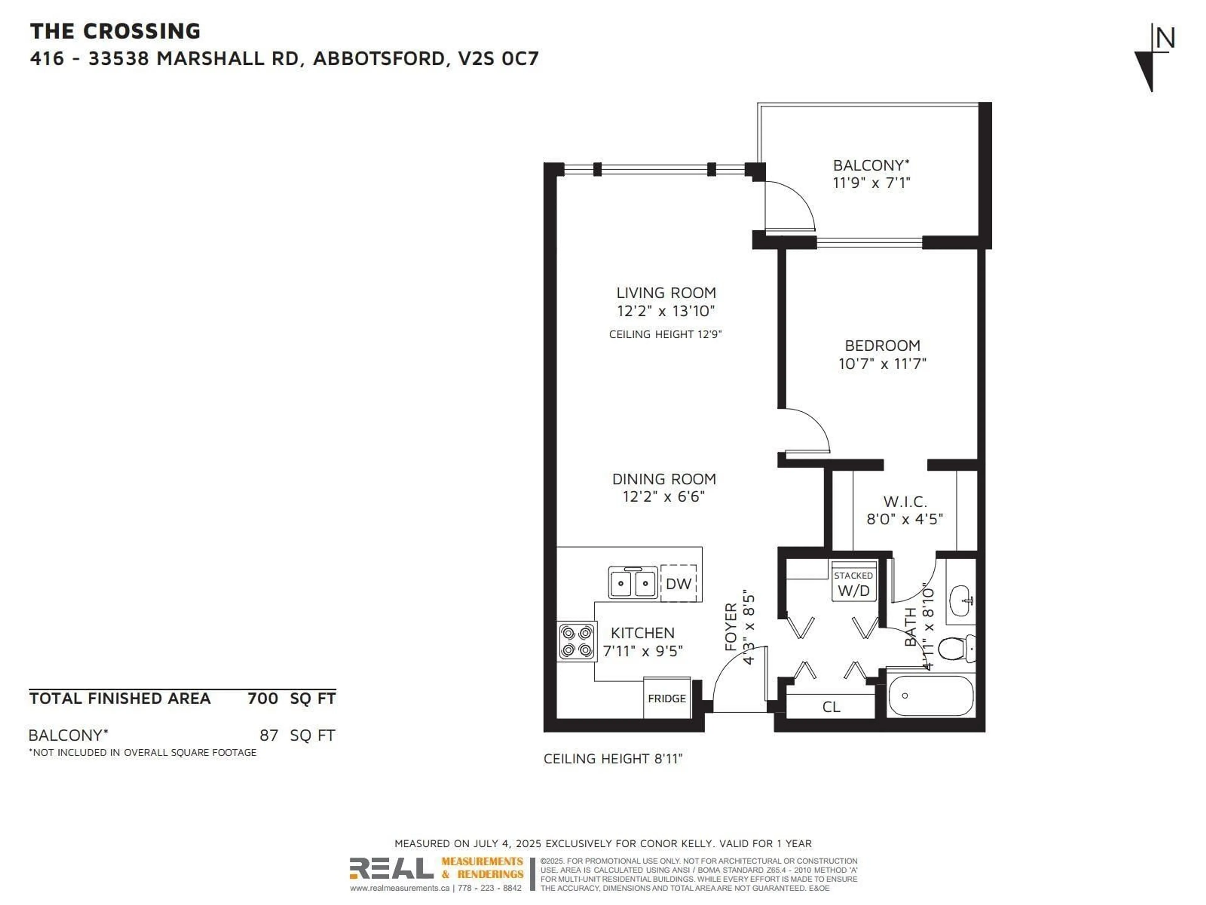 Floor plan for 416 - 33538 MARSHALL, Abbotsford British Columbia V2S0C7