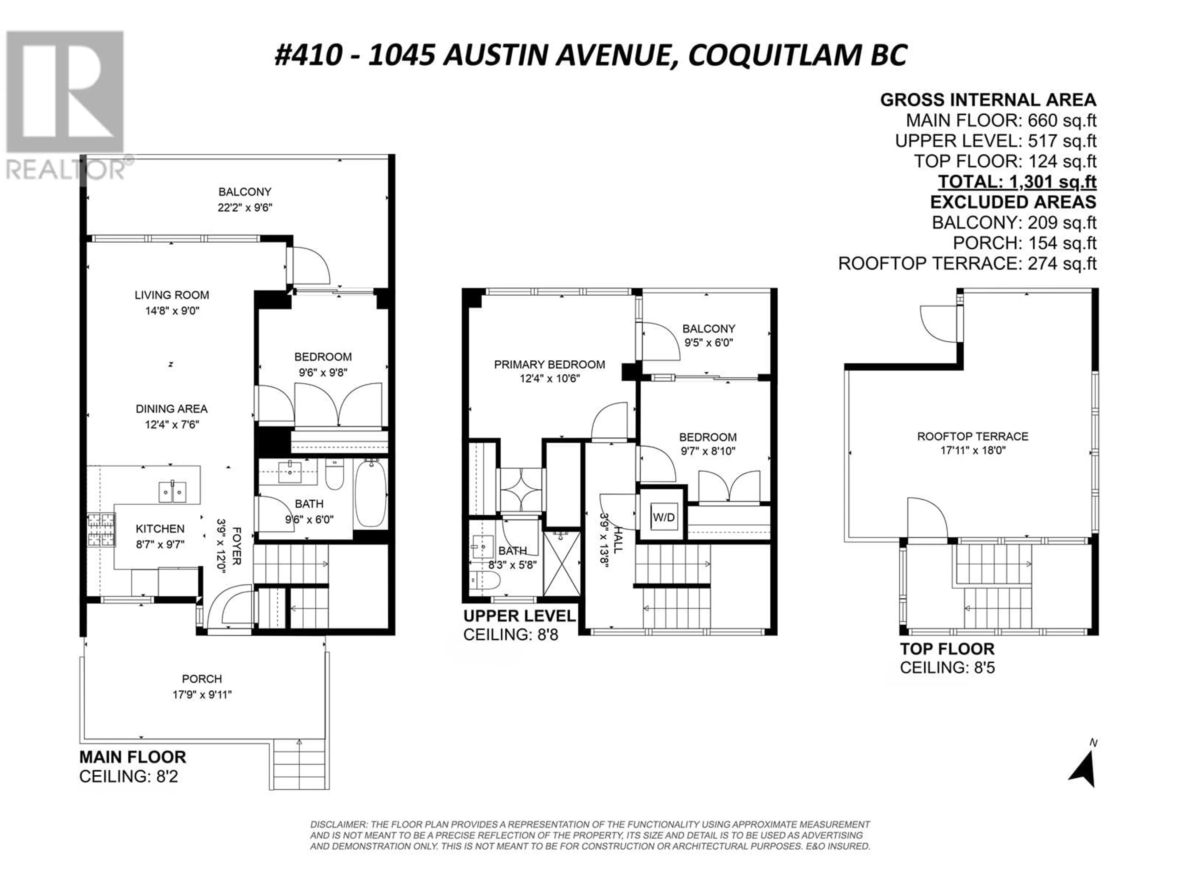 Floor plan for 410 - 1045 AUSTIN AVENUE, Coquitlam British Columbia V3K0G9