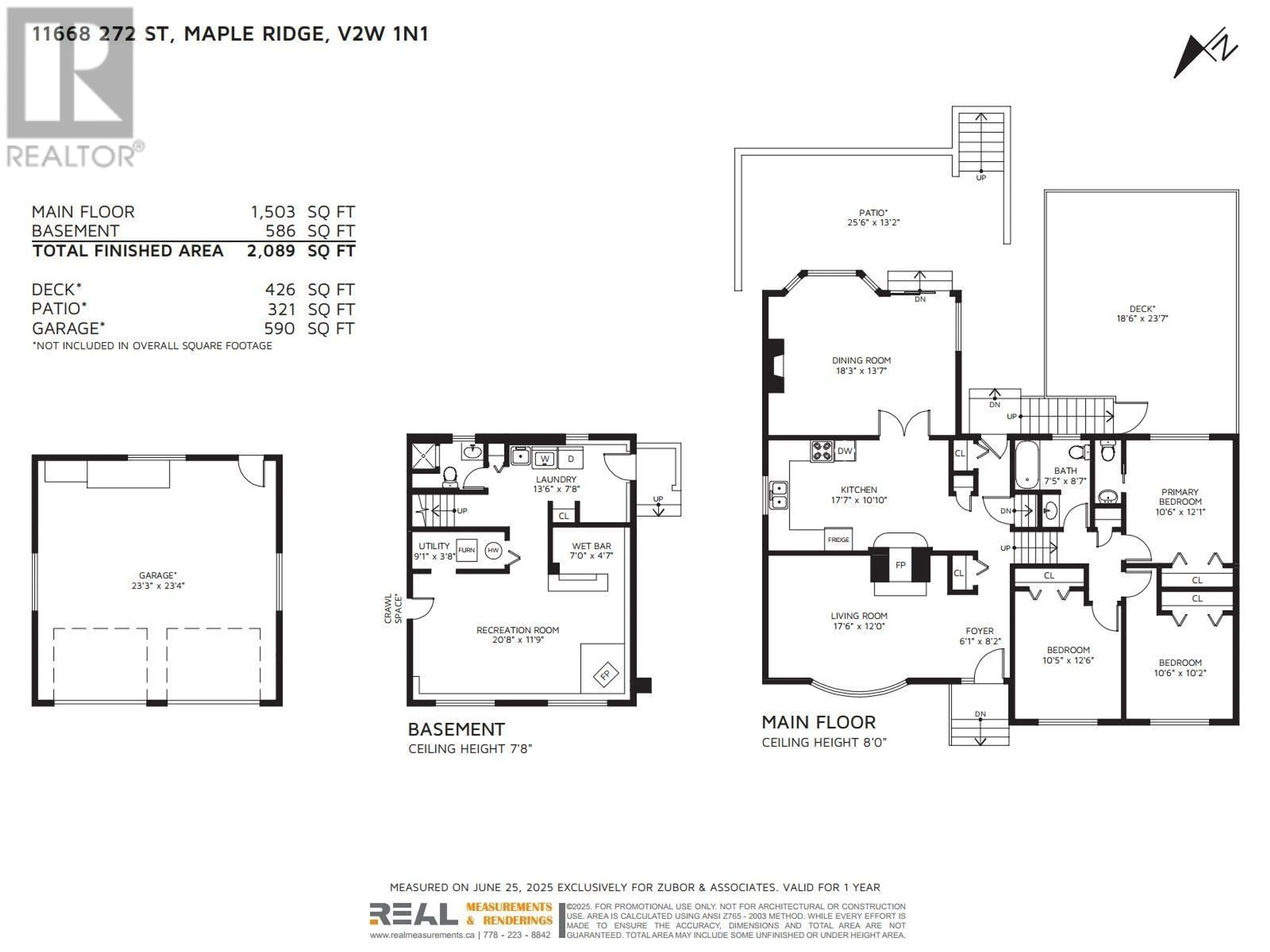 Floor plan for 11668 272 STREET, Maple Ridge British Columbia V2W1N1