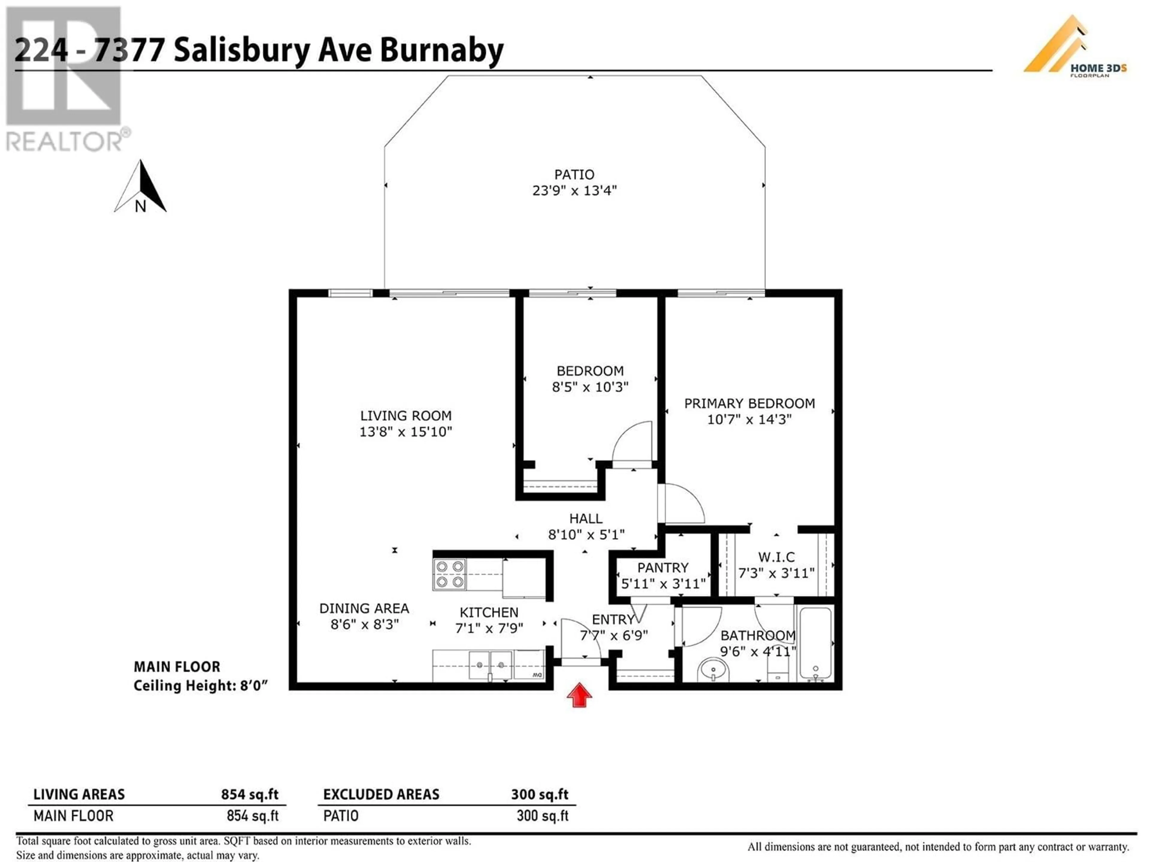 Floor plan for 224 - 7377 SALISBURY AVENUE, Burnaby British Columbia V5E4B2