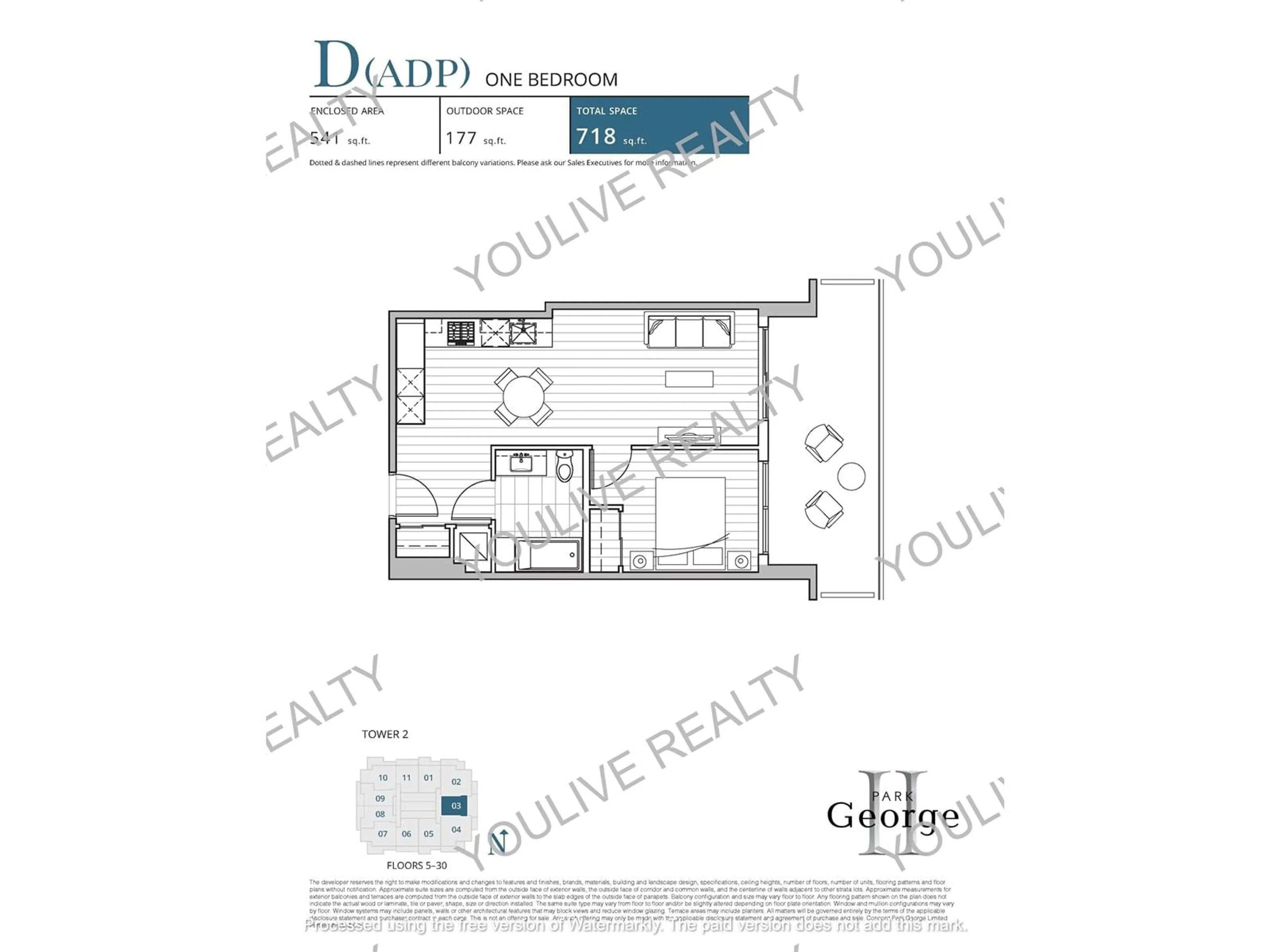 Floor plan for 2103 - 13778 100, Surrey British Columbia V3T0V3