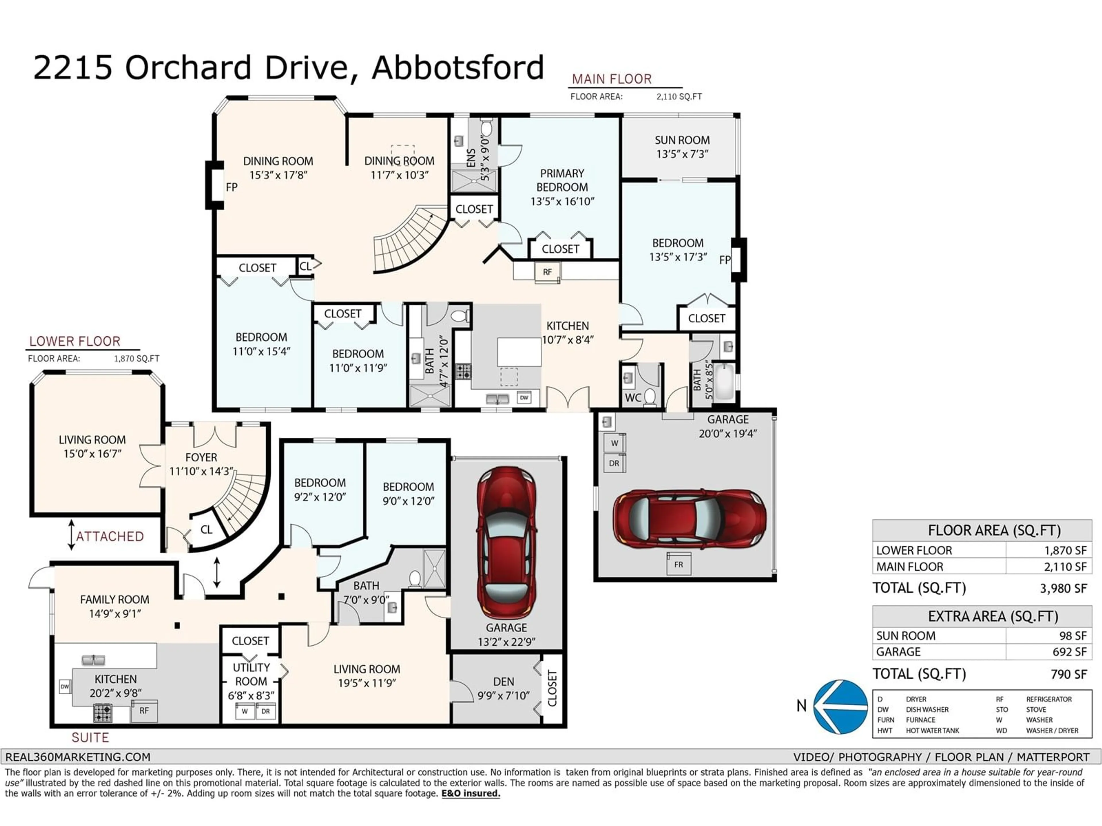 Floor plan for 2215 ORCHARD, Abbotsford British Columbia V3G2B7