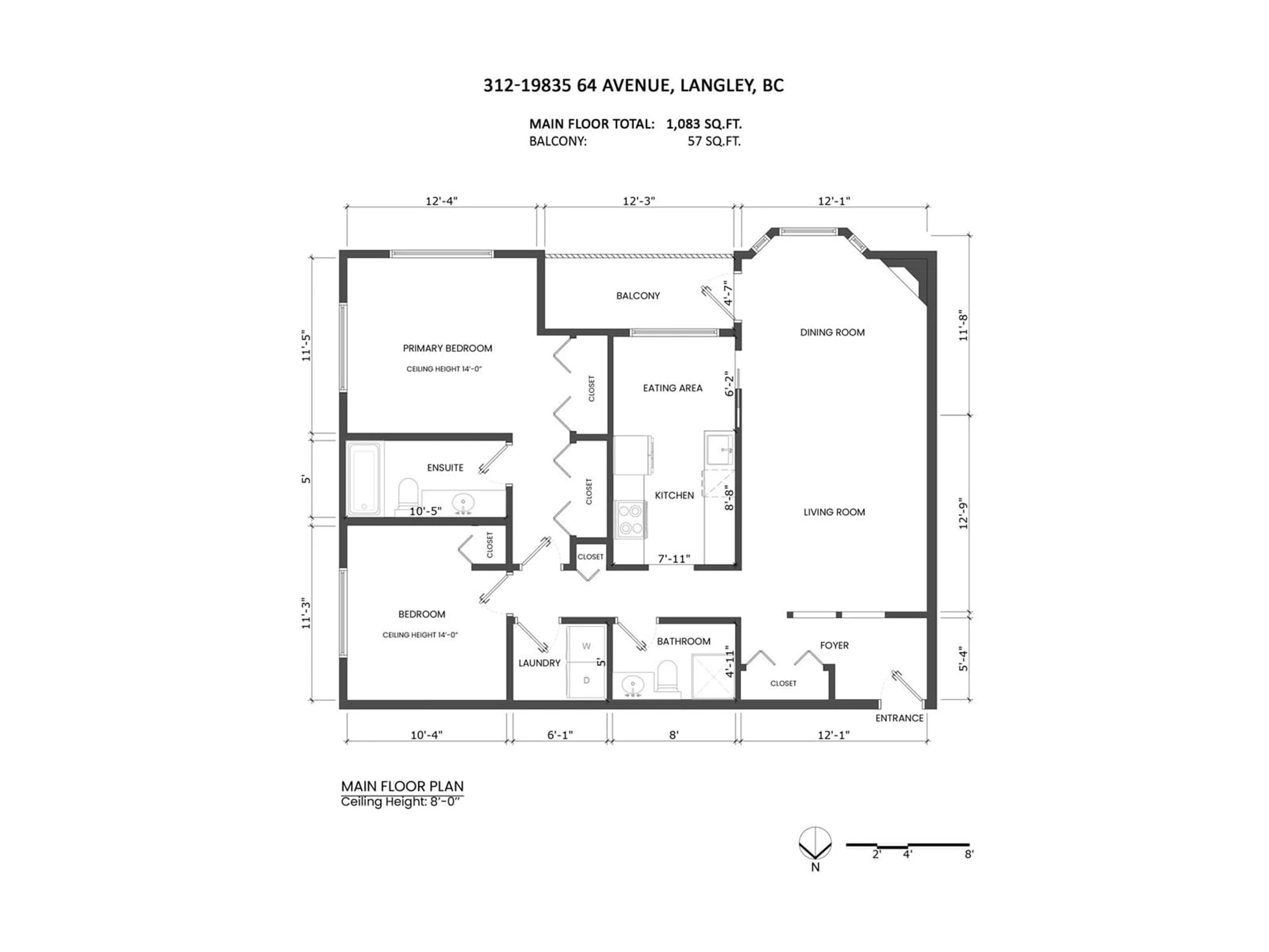 Floor plan for 312 - 19835 64, Langley British Columbia V2Y1L8