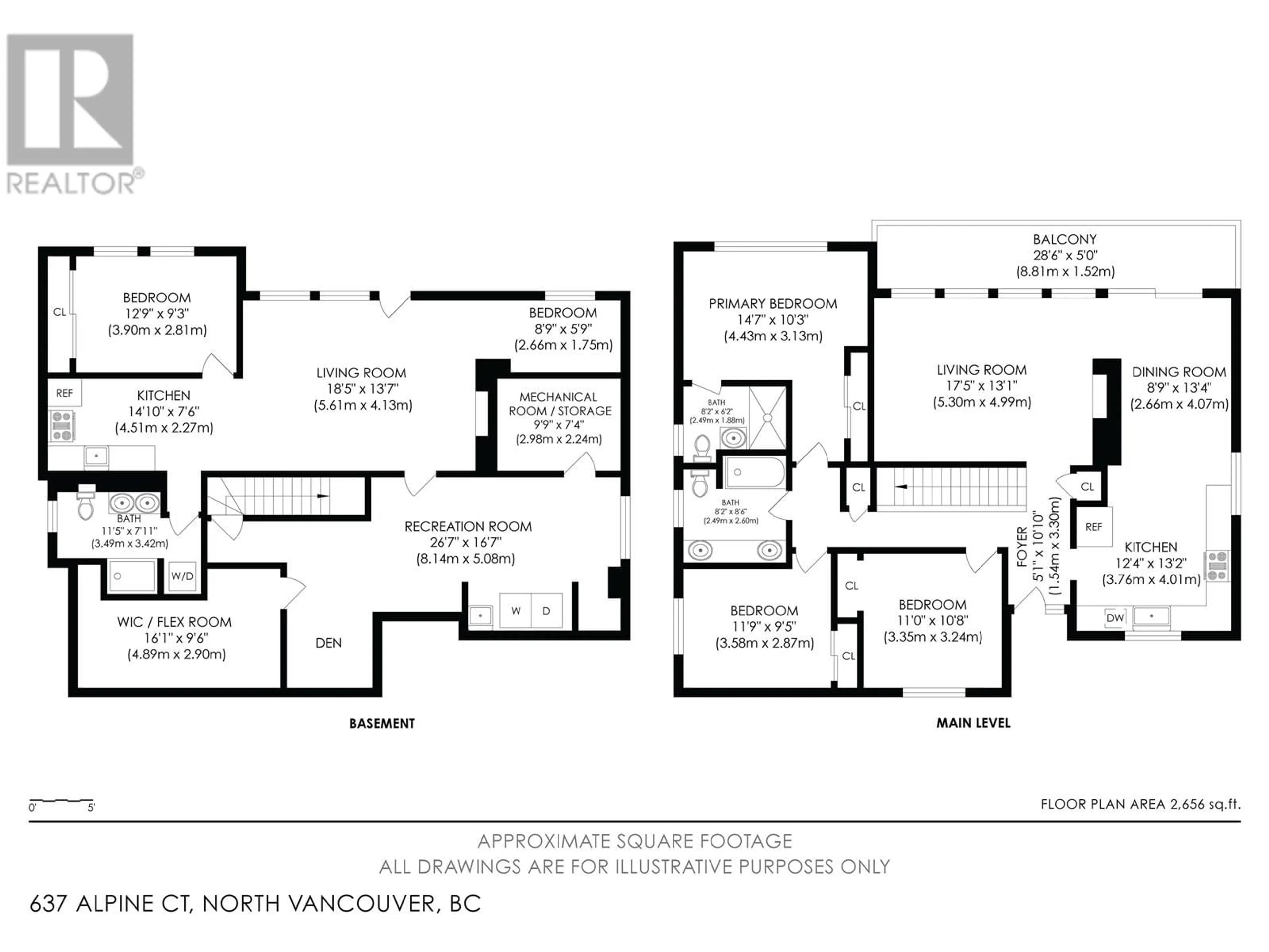 Floor plan for 637 ALPINE COURT, North Vancouver British Columbia V7R2L7