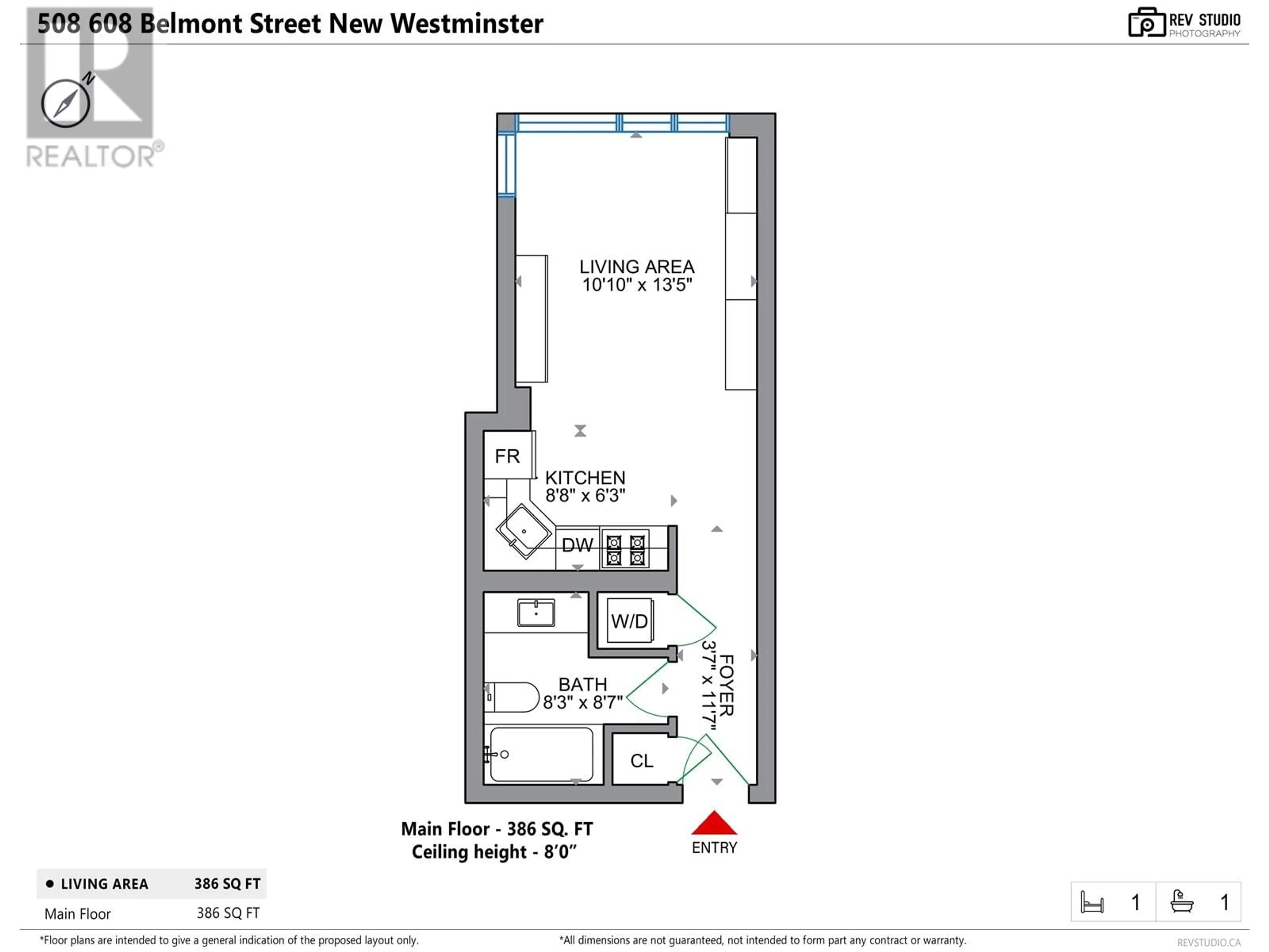 Floor plan for 508 - 608 BELMONT STREET, New Westminster British Columbia V3M0G8