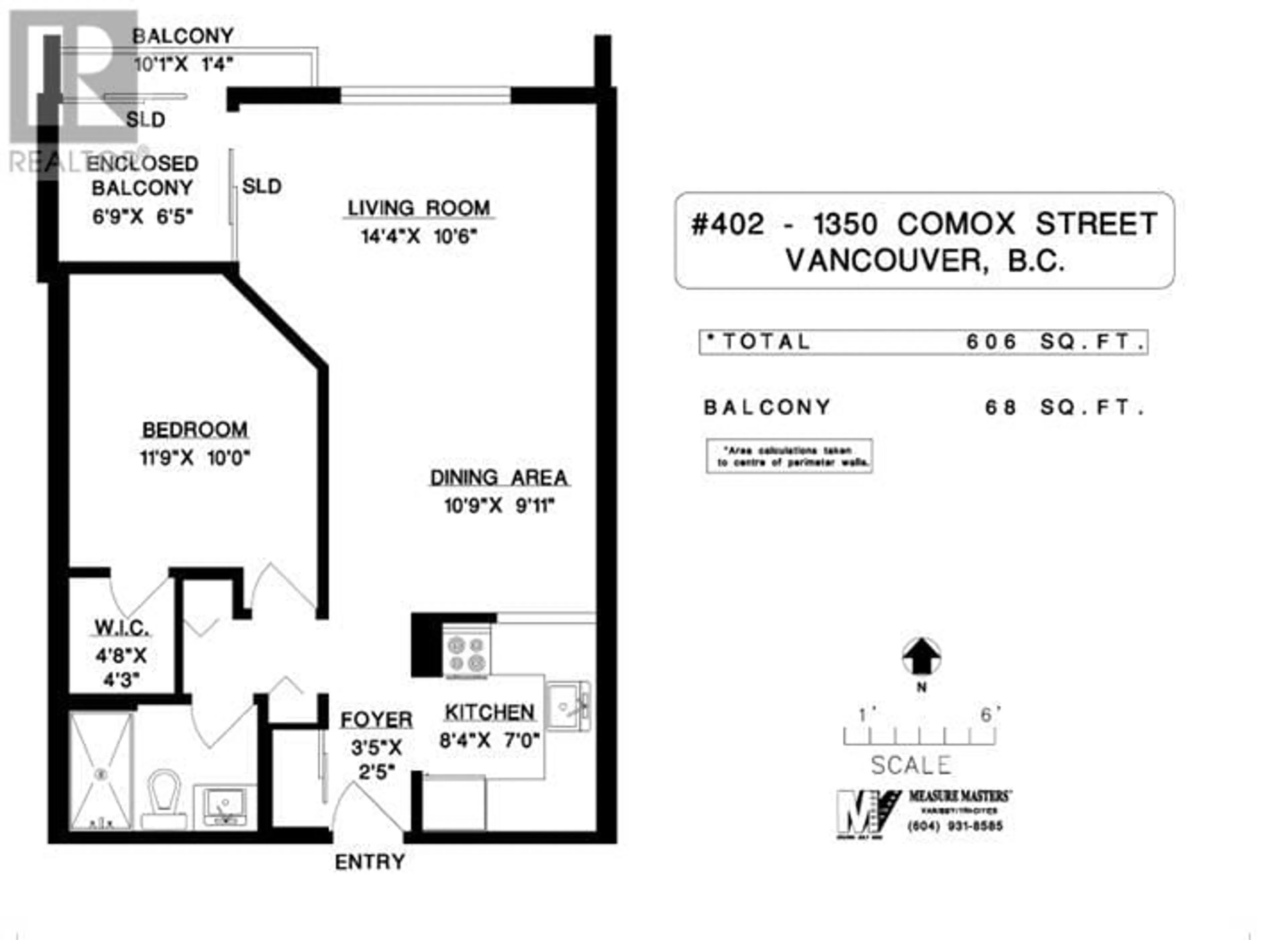 Floor plan for 402 - 1350 COMOX STREET, Vancouver British Columbia V6E4E1