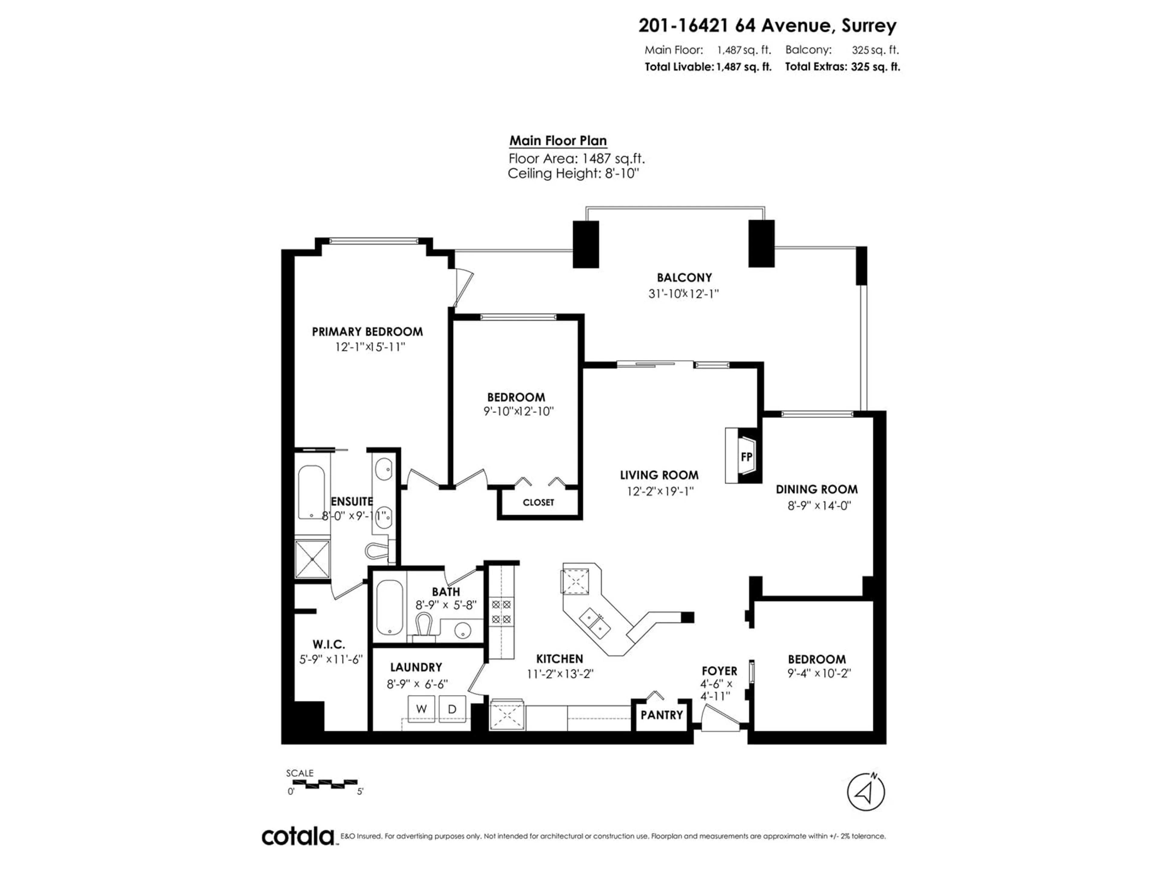 Floor plan for 201 - 16421 64, Surrey British Columbia V3S6V7