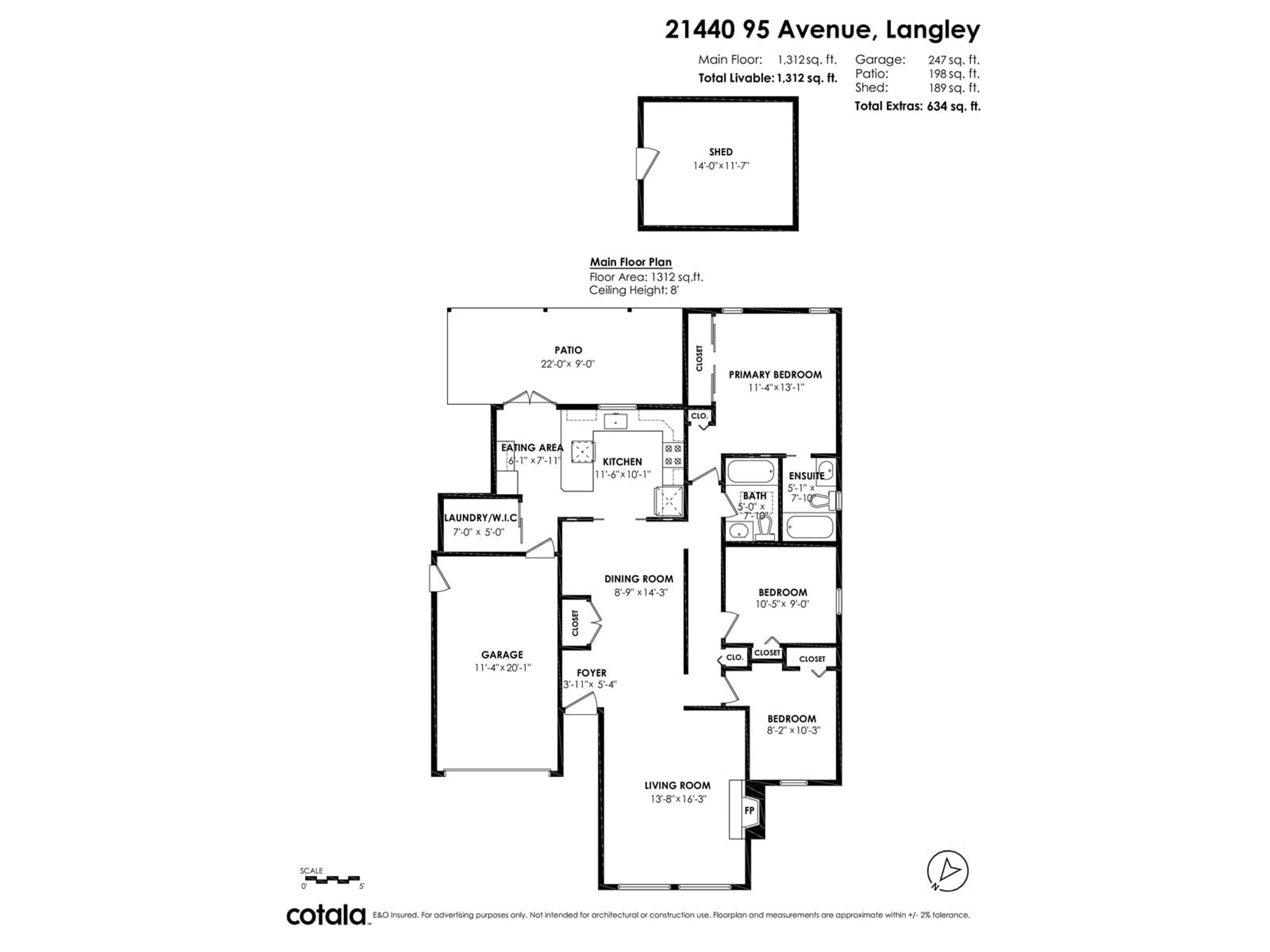 Floor plan for 21440 95, Langley British Columbia V1M1W5