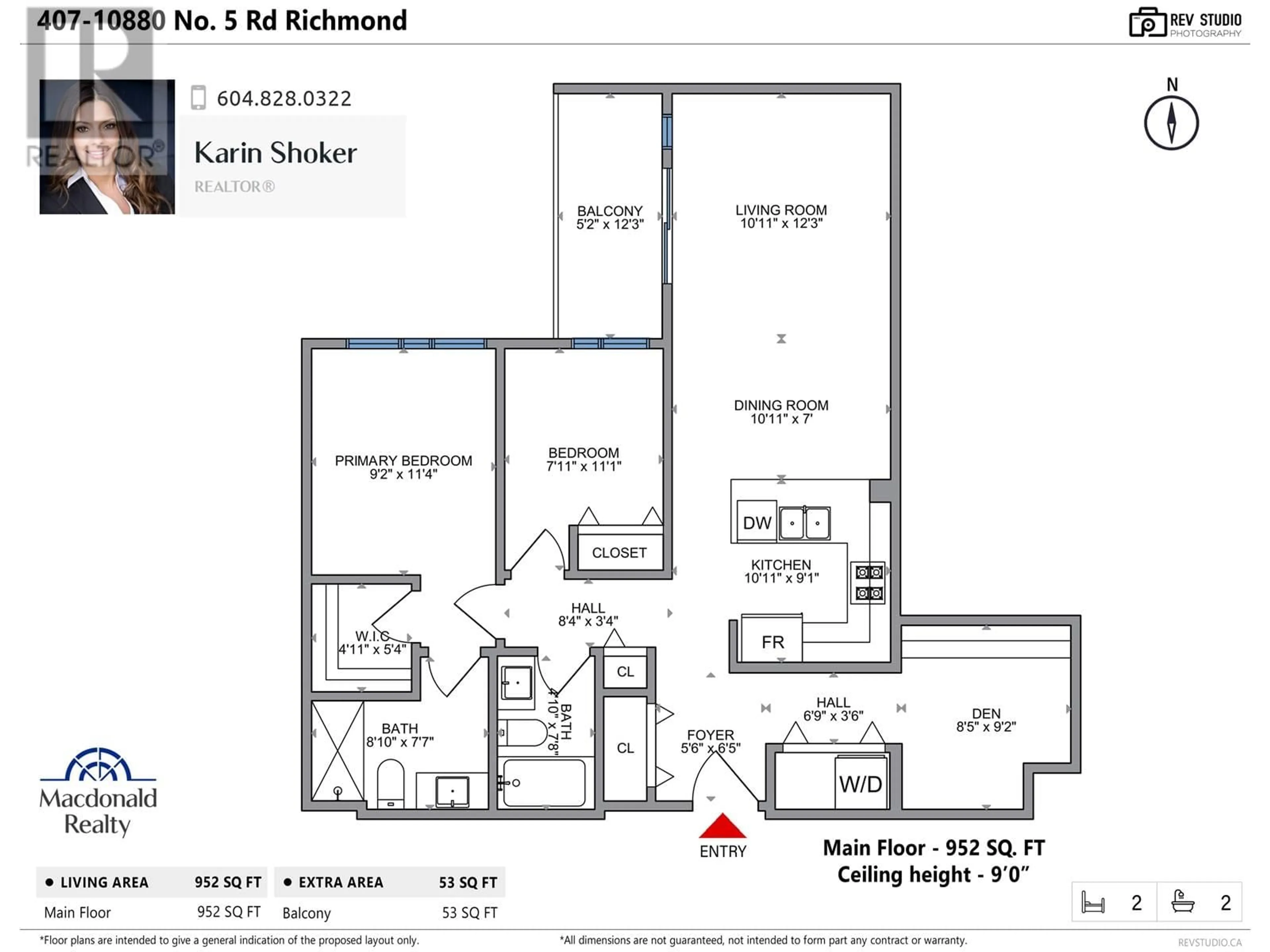 Floor plan for 407 - 10880 NO. 5 ROAD, Richmond British Columbia V6W0B3