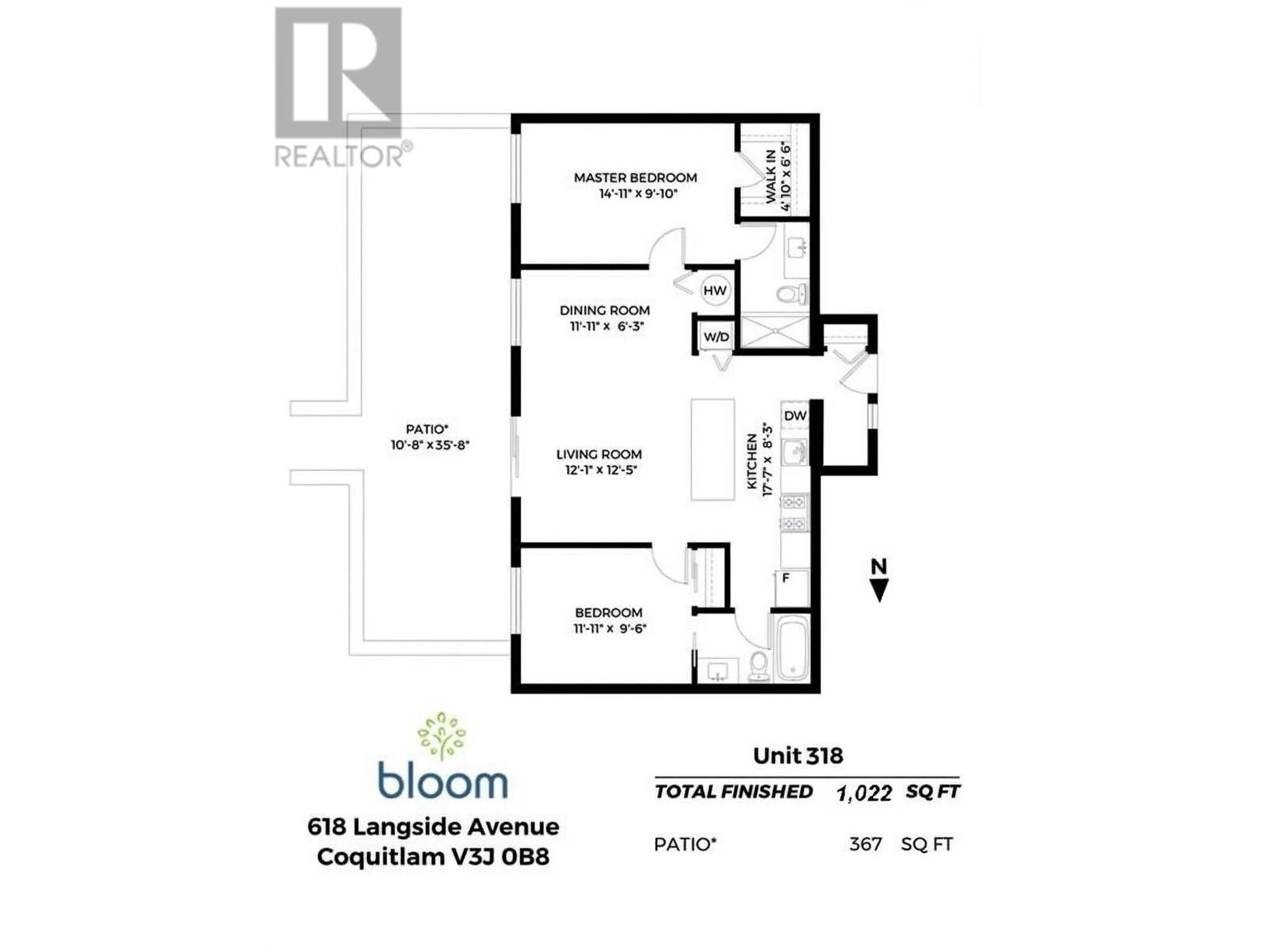 Floor plan for 318 - 618 LANGSIDE AVENUE, Coquitlam British Columbia V3J0B8