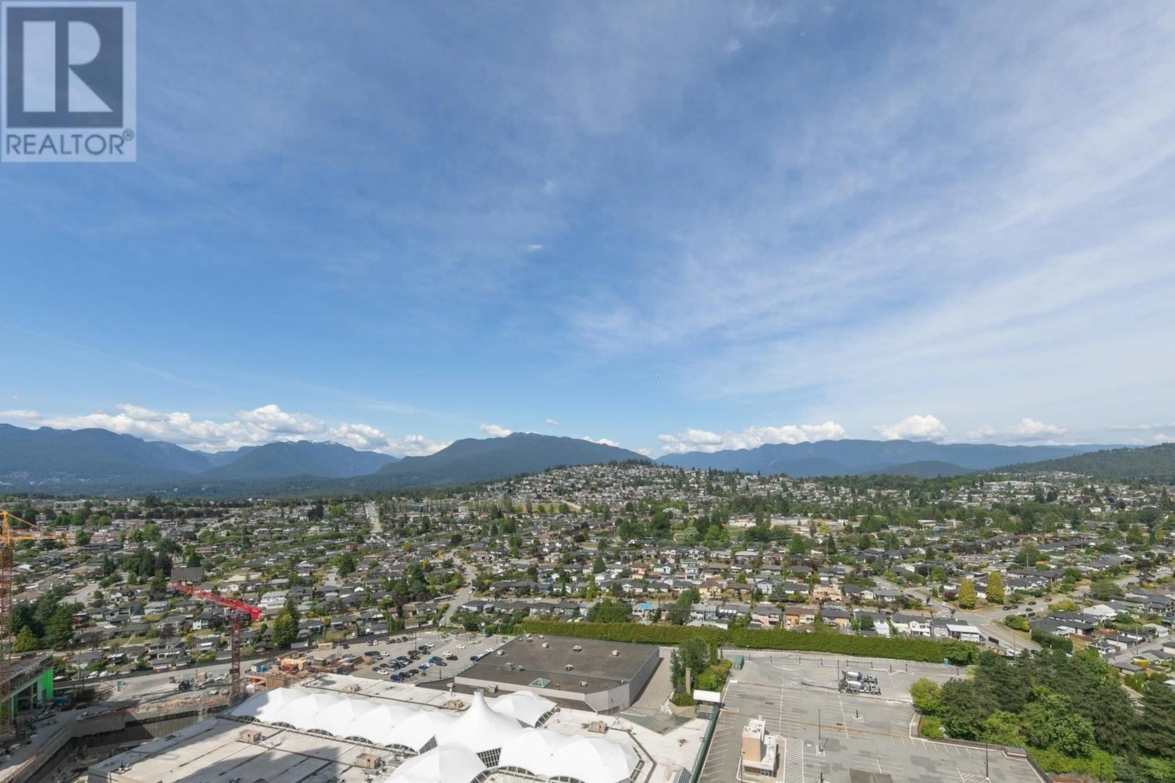 A pic from outside/outdoor area/front of a property/back of a property/a pic from drone, mountain view for 3111 - 1955 ALPHA WAY, Burnaby British Columbia V5C0K6