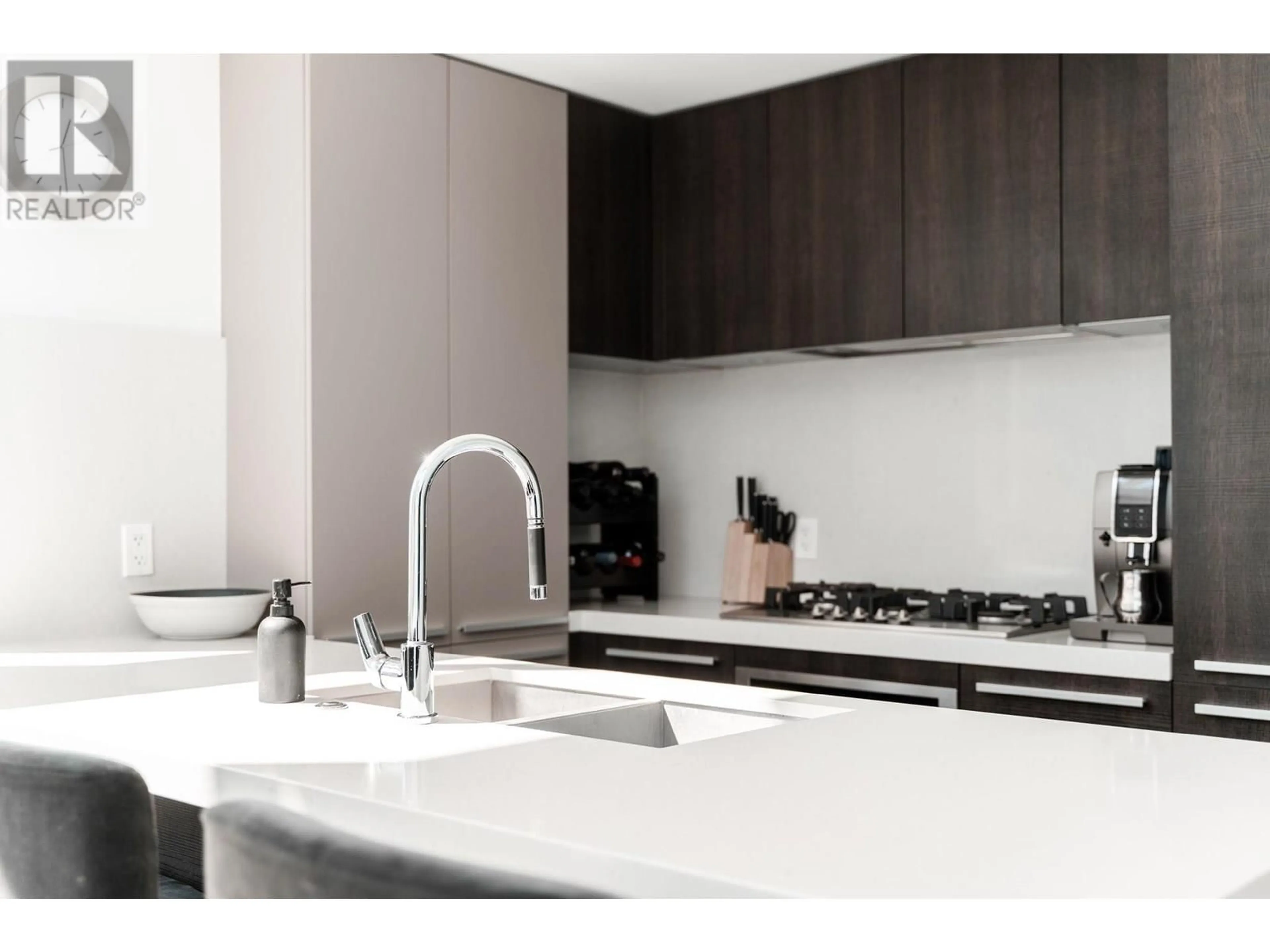 Contemporary kitchen, ceramic/tile floor for 607 - 1351 CONTINENTAL STREET, Vancouver British Columbia V6Z0C6