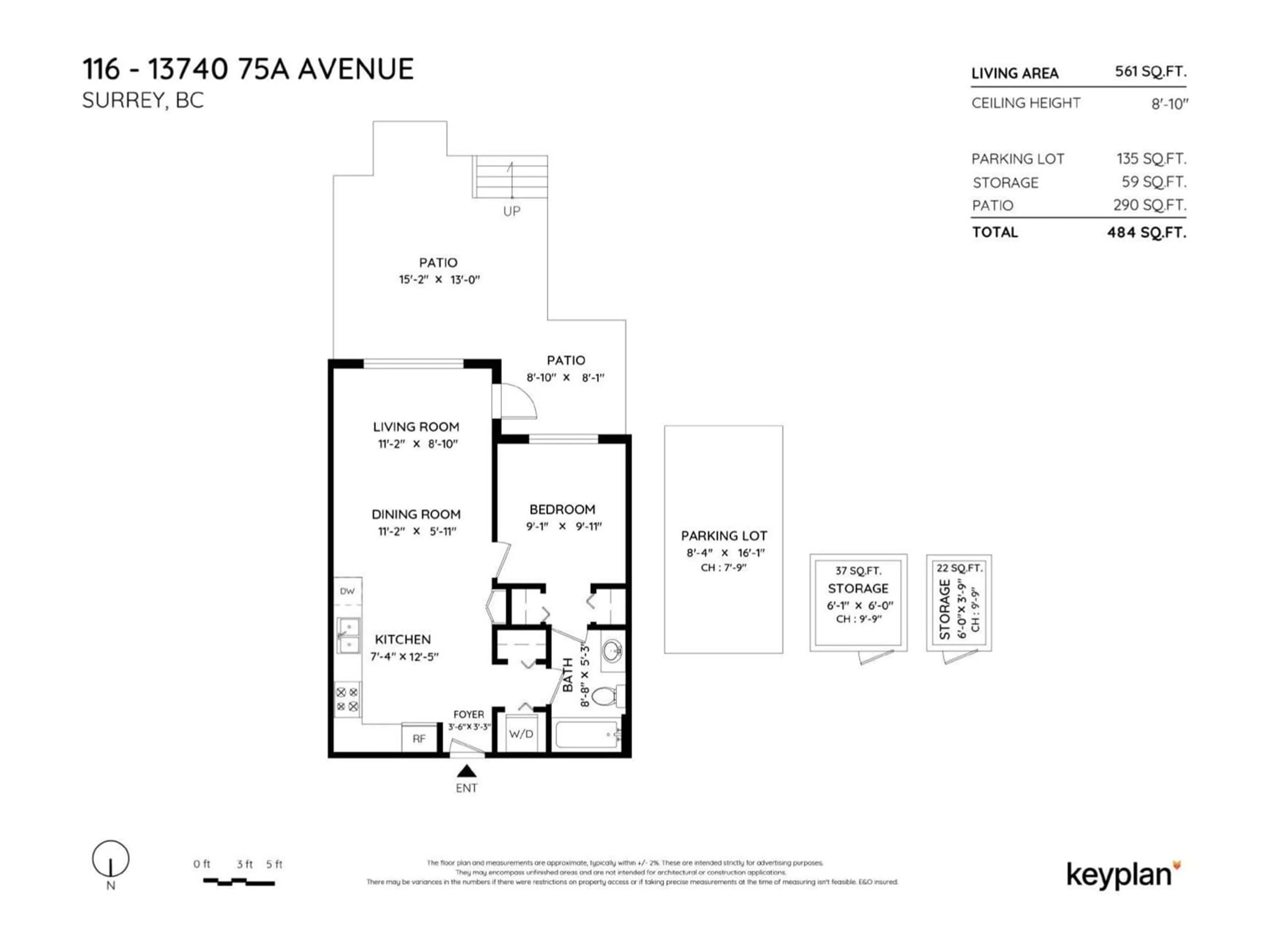 Floor plan for 116 - 13740 75A, Surrey British Columbia V3W0E8