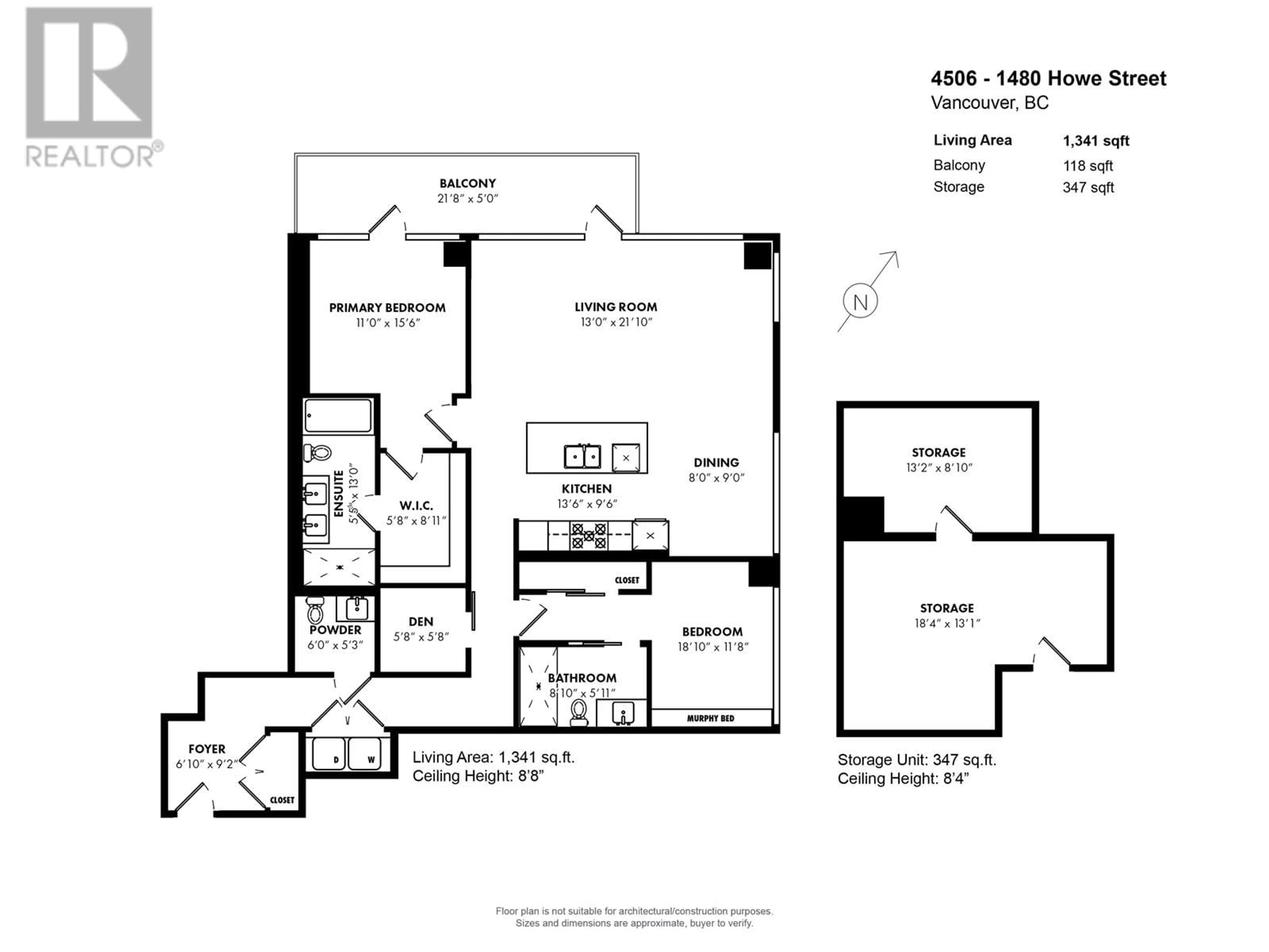 Floor plan for 4506 - 1480 HOWE STREET, Vancouver British Columbia V6Z0G5
