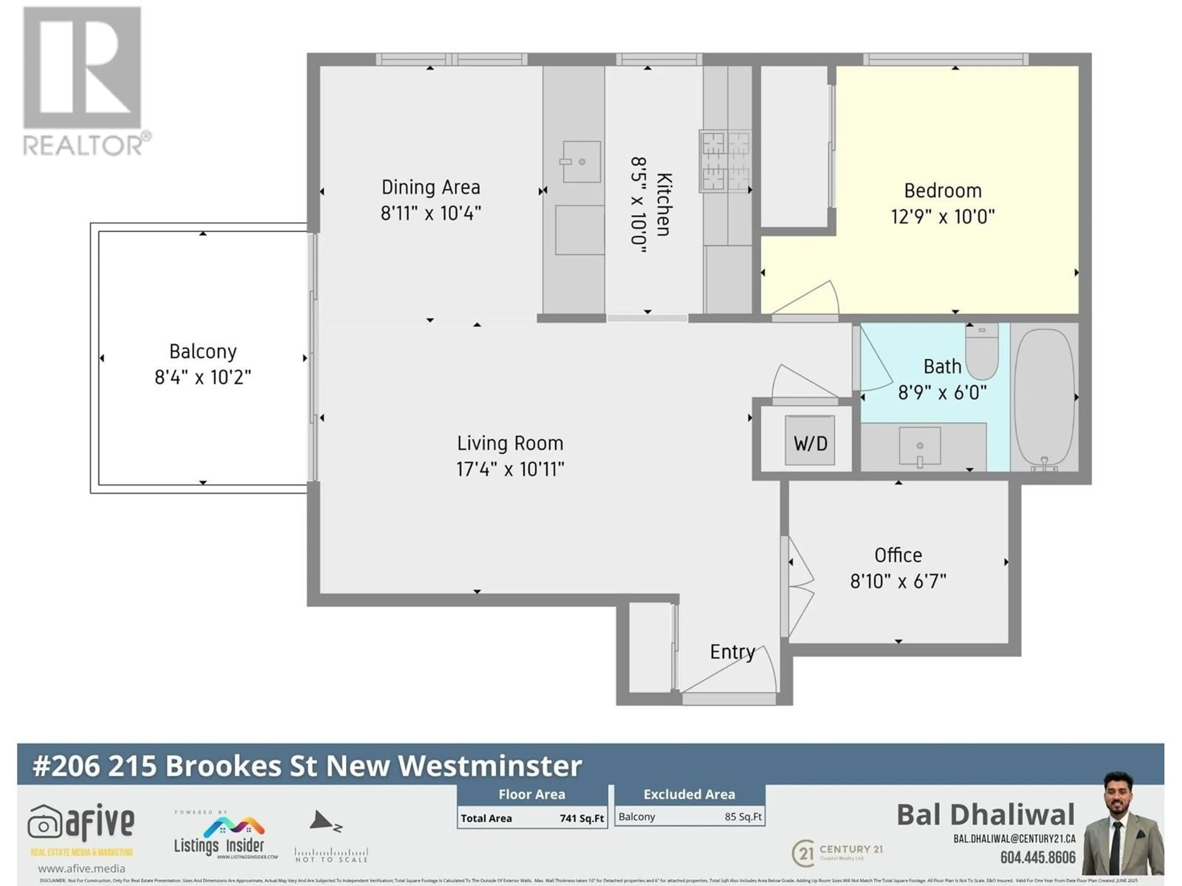 Floor plan for 206 - 215 BROOKES STREET, New Westminster British Columbia V3M0G5