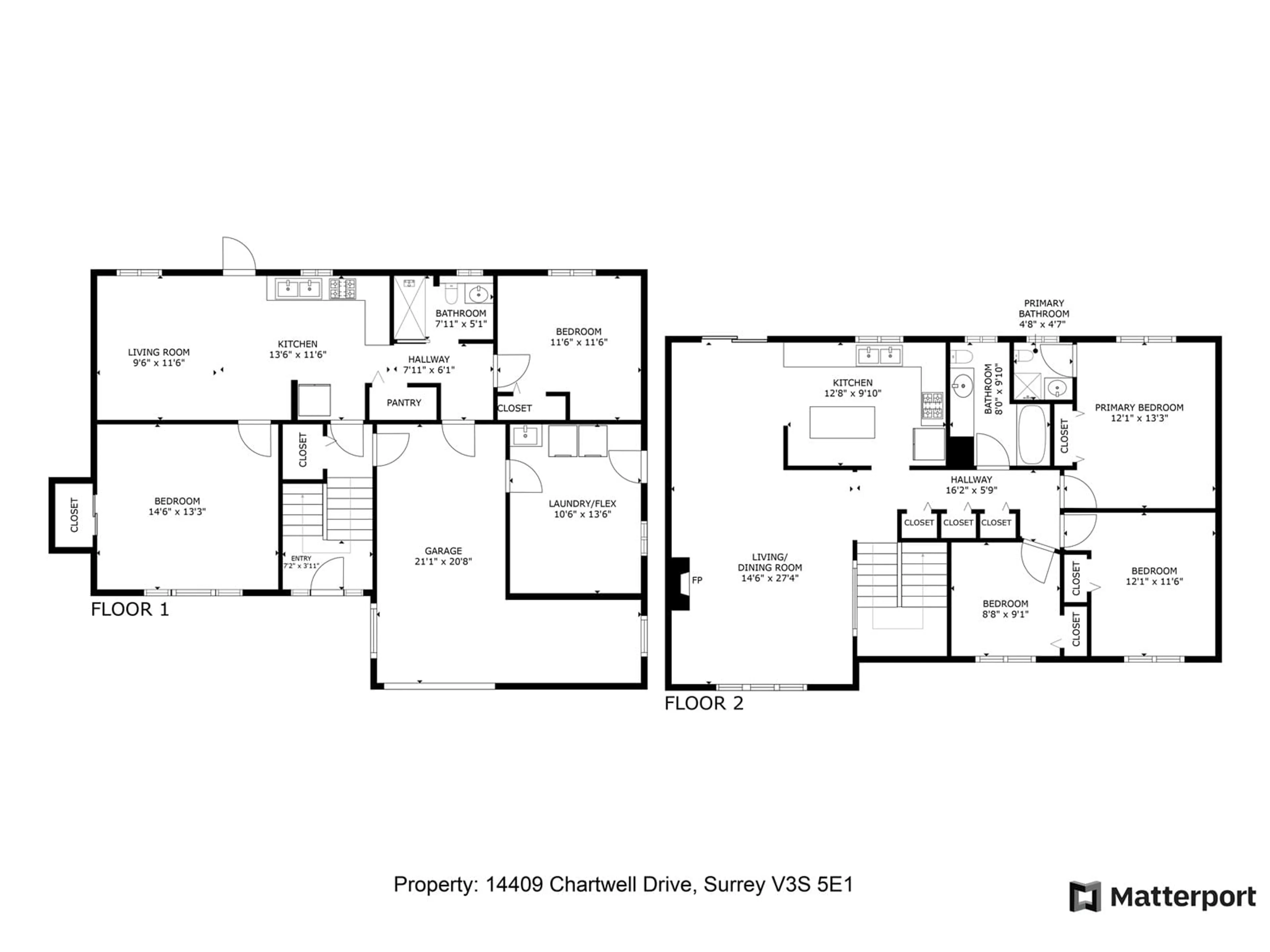Floor plan for 14409 CHARTWELL, Surrey British Columbia V3S5E1