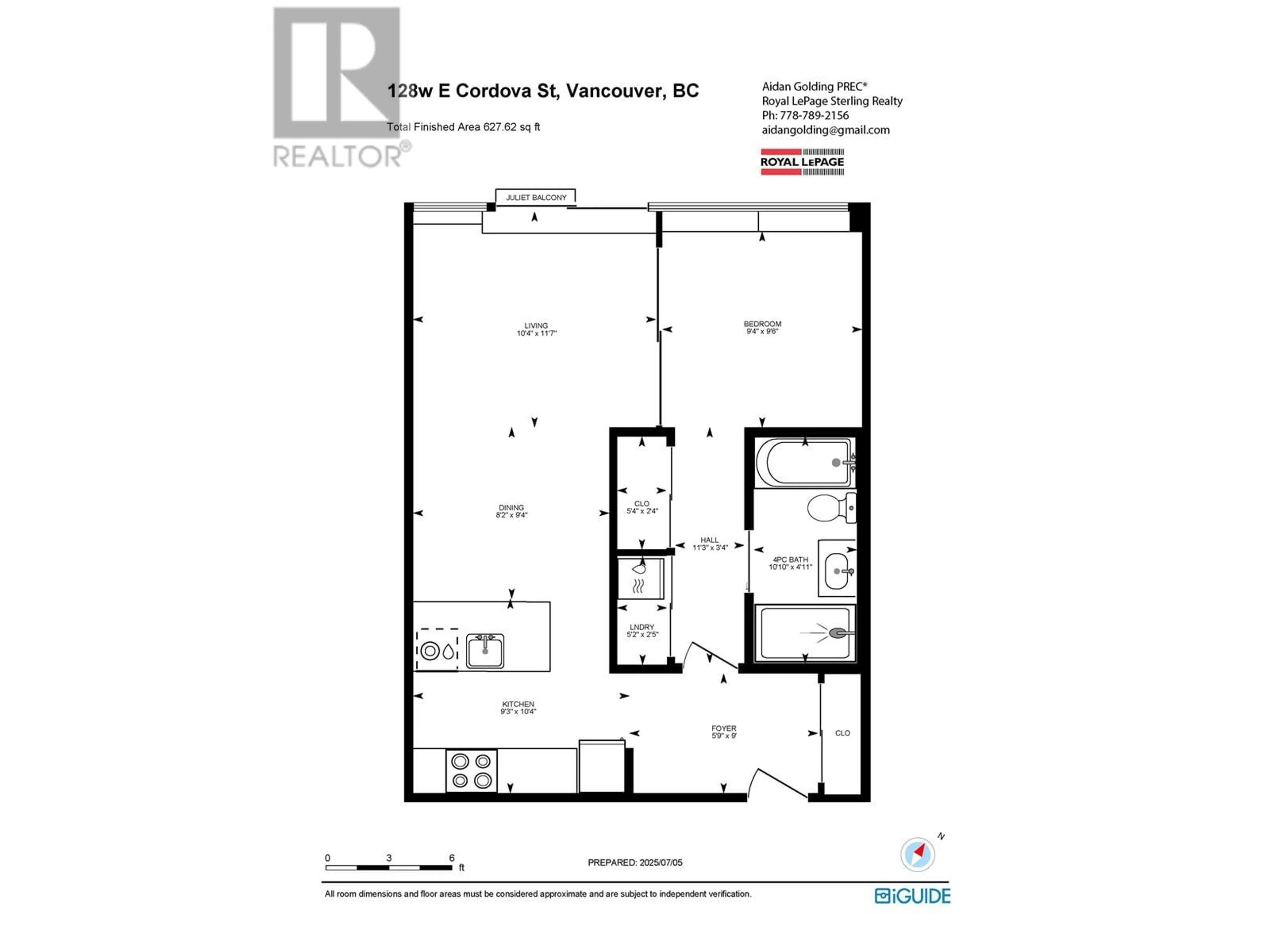 Floor plan for 1404 - 128 CORDOVA STREET, Vancouver British Columbia V6B0E6