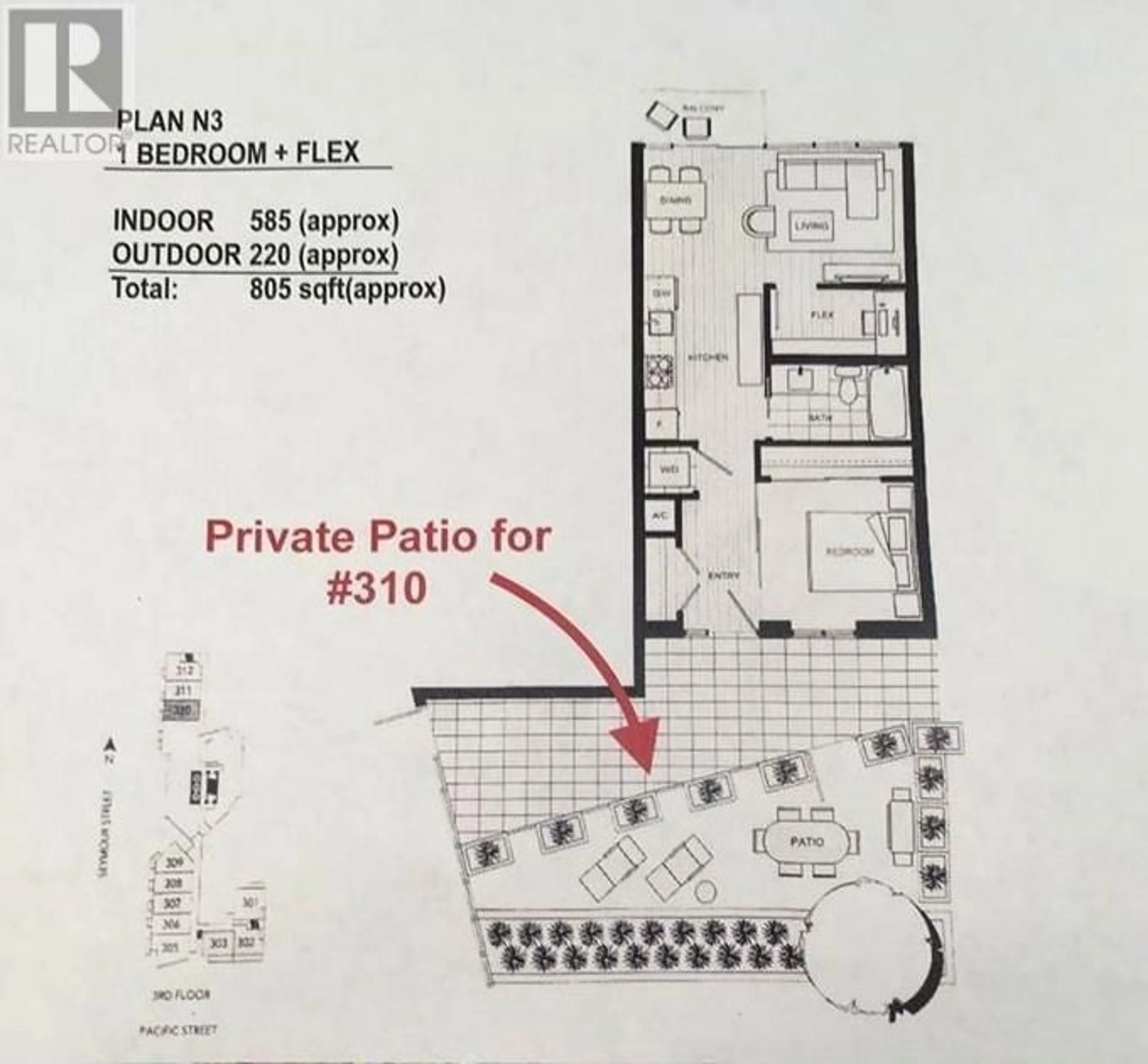 Floor plan for 310 - 1372 SEYMOUR STREET, Vancouver British Columbia V6B0L1