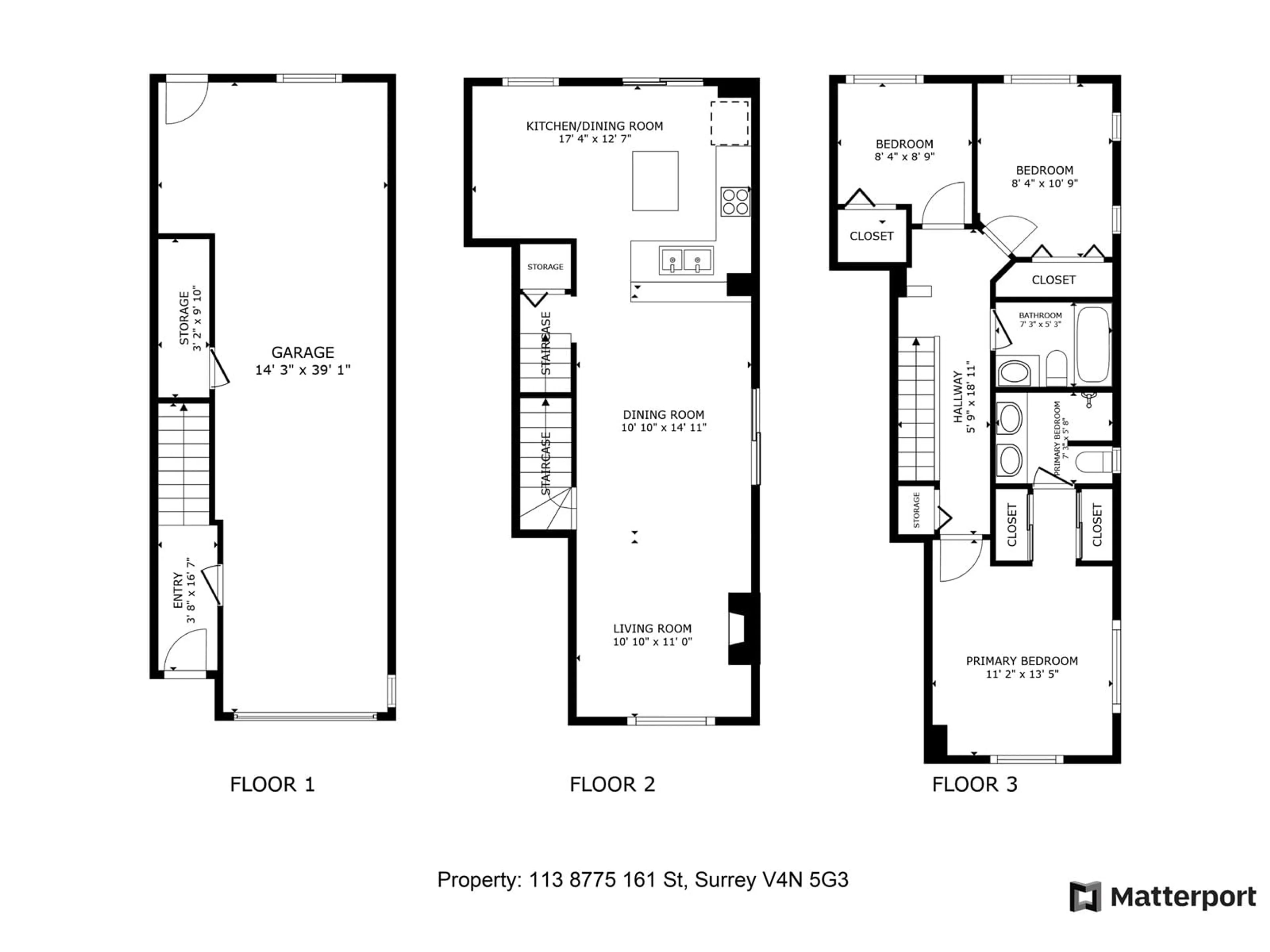 Floor plan for 113 - 8775 161, Surrey British Columbia V4N5G3