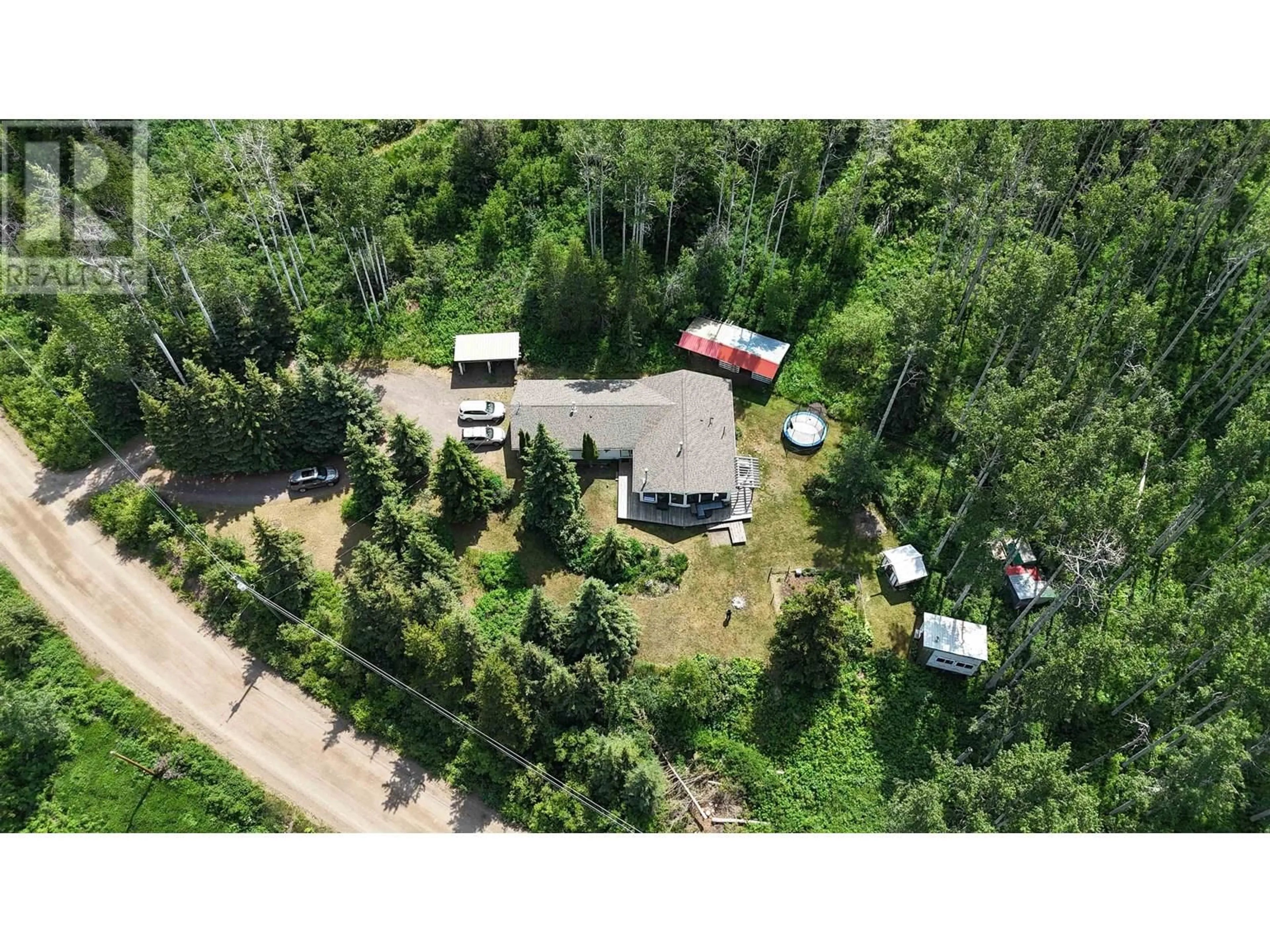 A pic from outside/outdoor area/front of a property/back of a property/a pic from drone, forest/trees view for 9199 BLUFF ROAD, Telkwa British Columbia V0J2X1