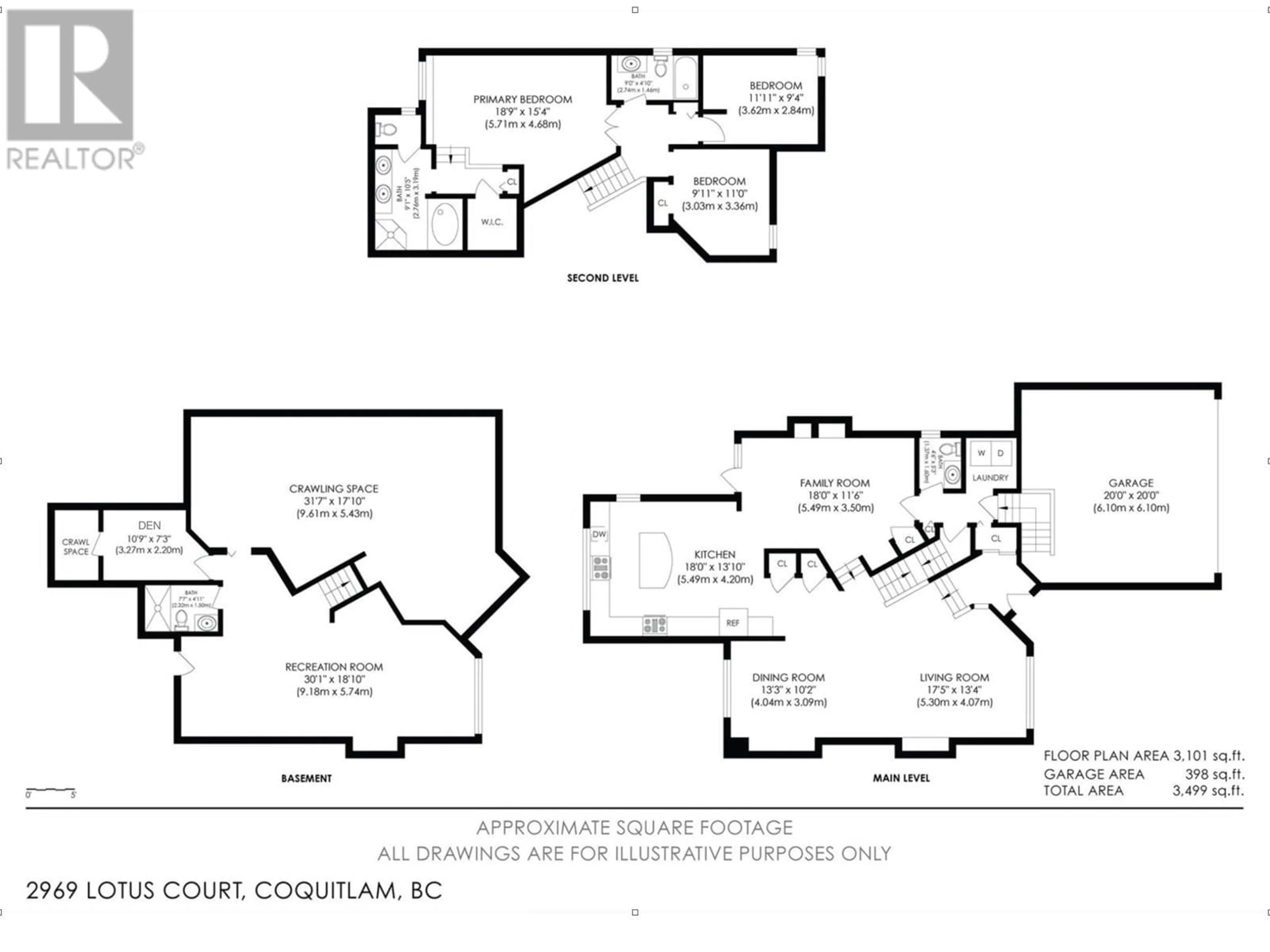 Floor plan for 2969 LOTUS COURT, Coquitlam British Columbia V3B7B3