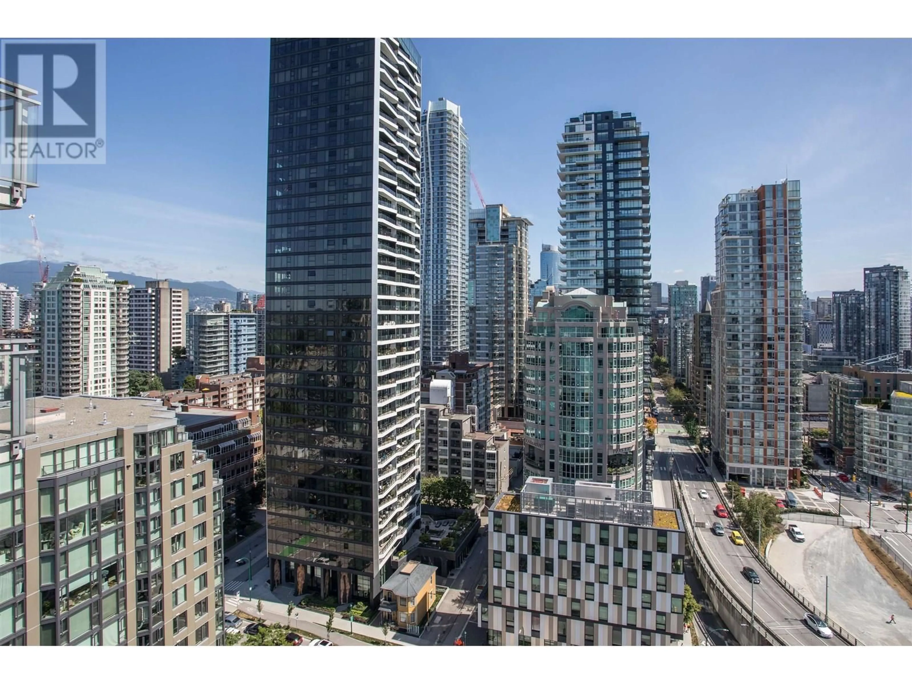 A pic from outside/outdoor area/front of a property/back of a property/a pic from drone, city buildings view from balcony for 2202 - 1455 HOWE STREET, Vancouver British Columbia V6Z1C2