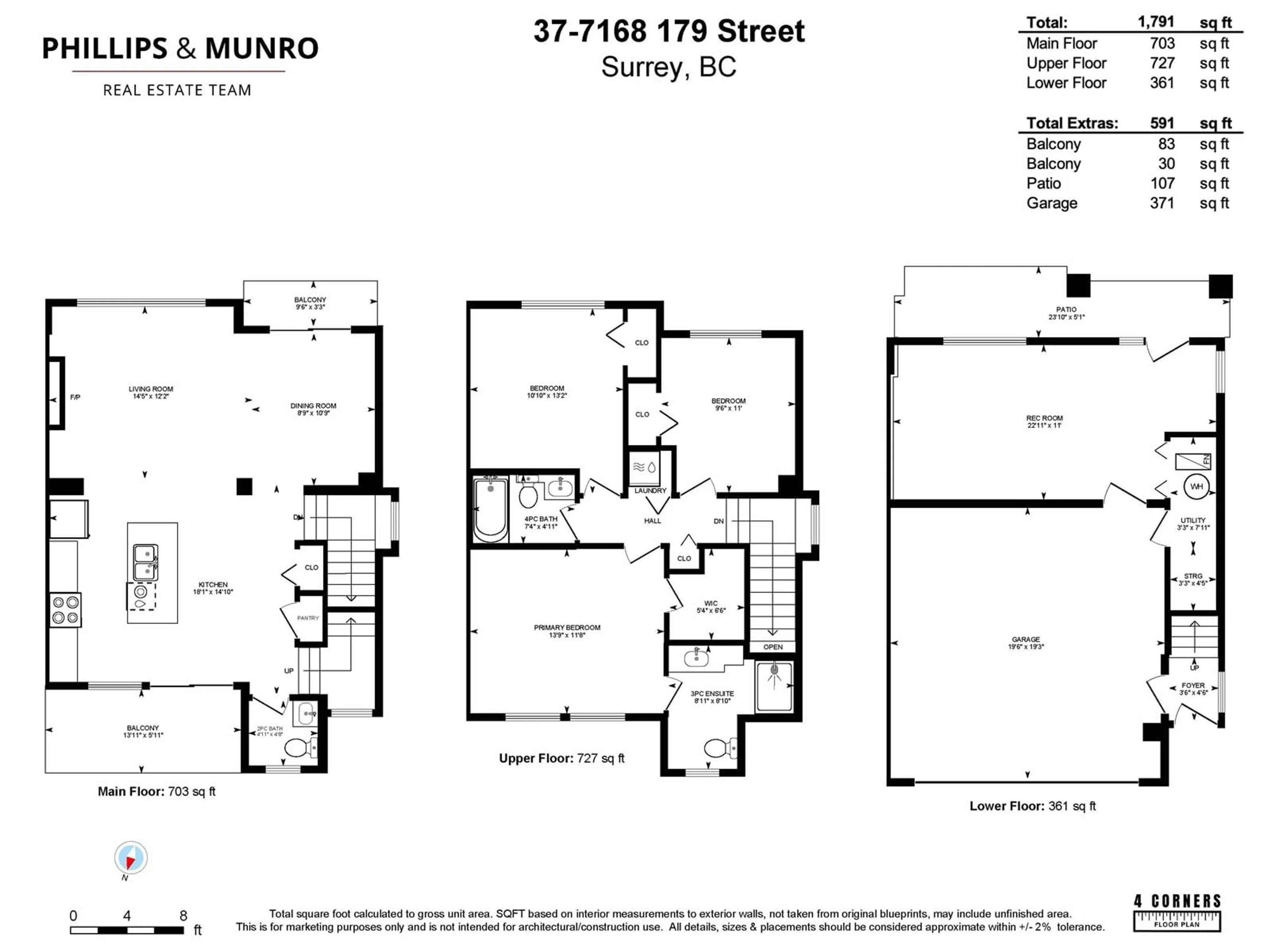 Floor plan for 37 - 7168 179, Surrey British Columbia V3S8C5