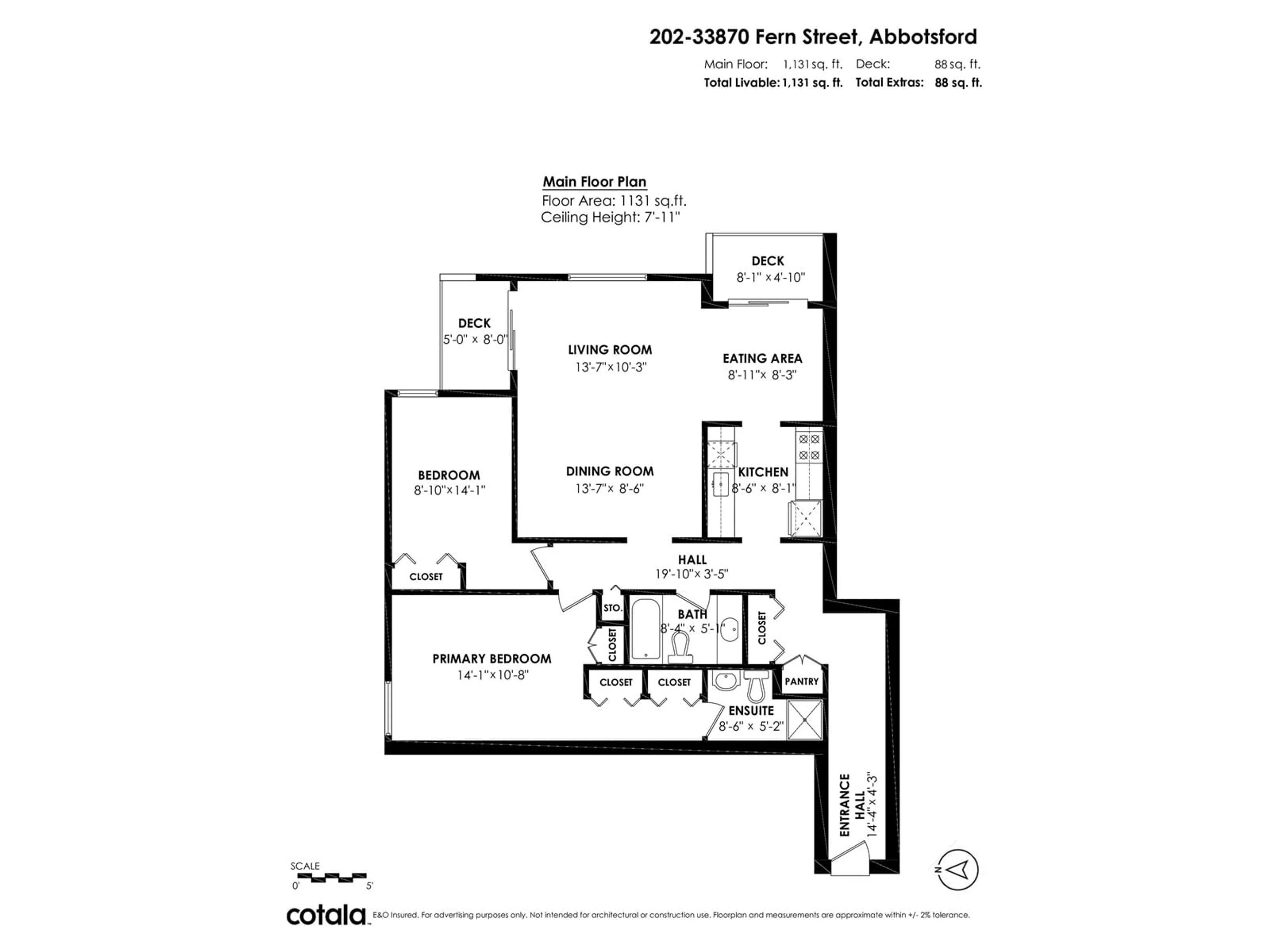 Floor plan for 202 - 33870 FERN, Abbotsford British Columbia V2S6C3