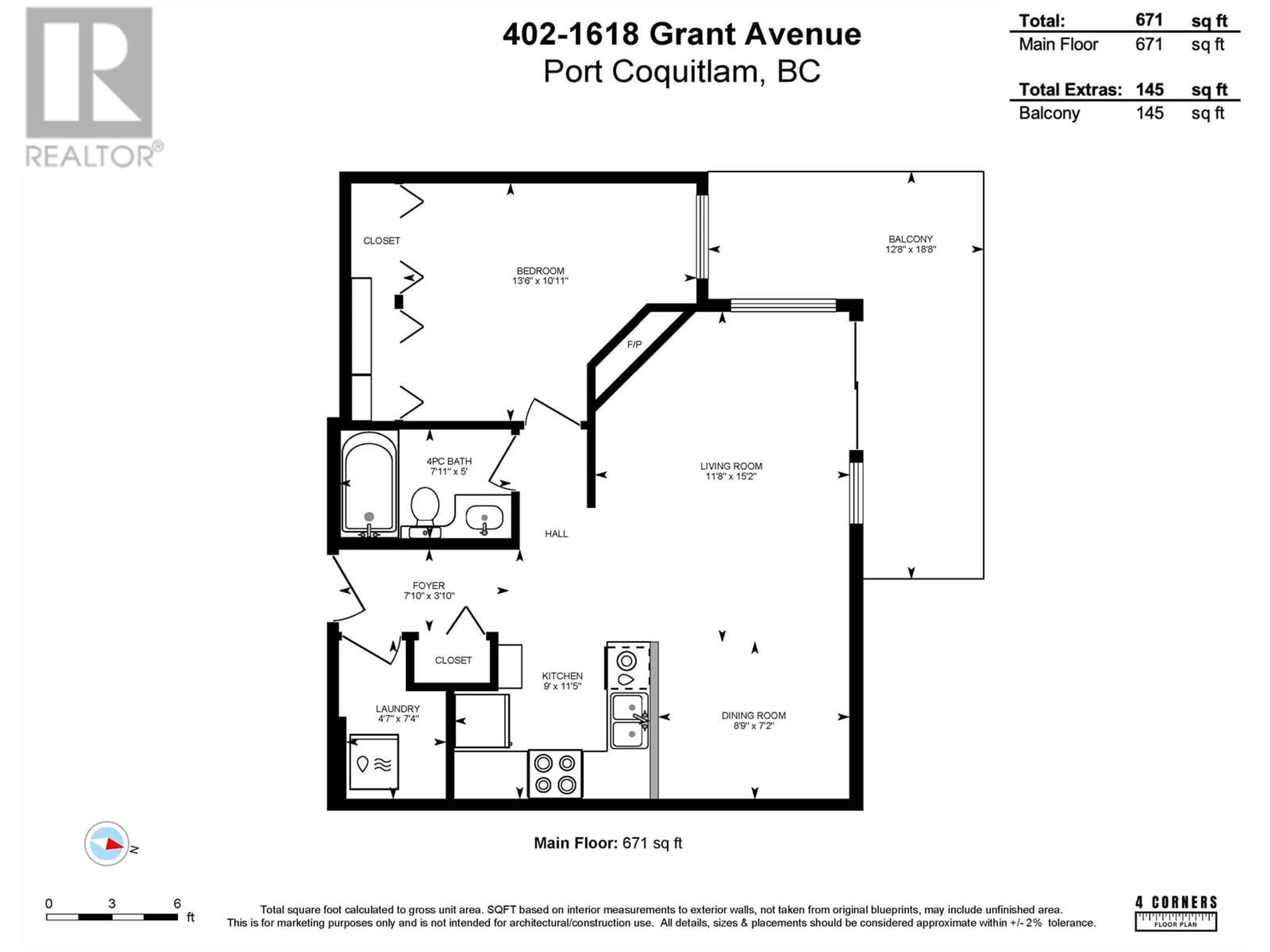 Floor plan for 402 - 1618 GRANT AVENUE, Port Coquitlam British Columbia V3B1P3