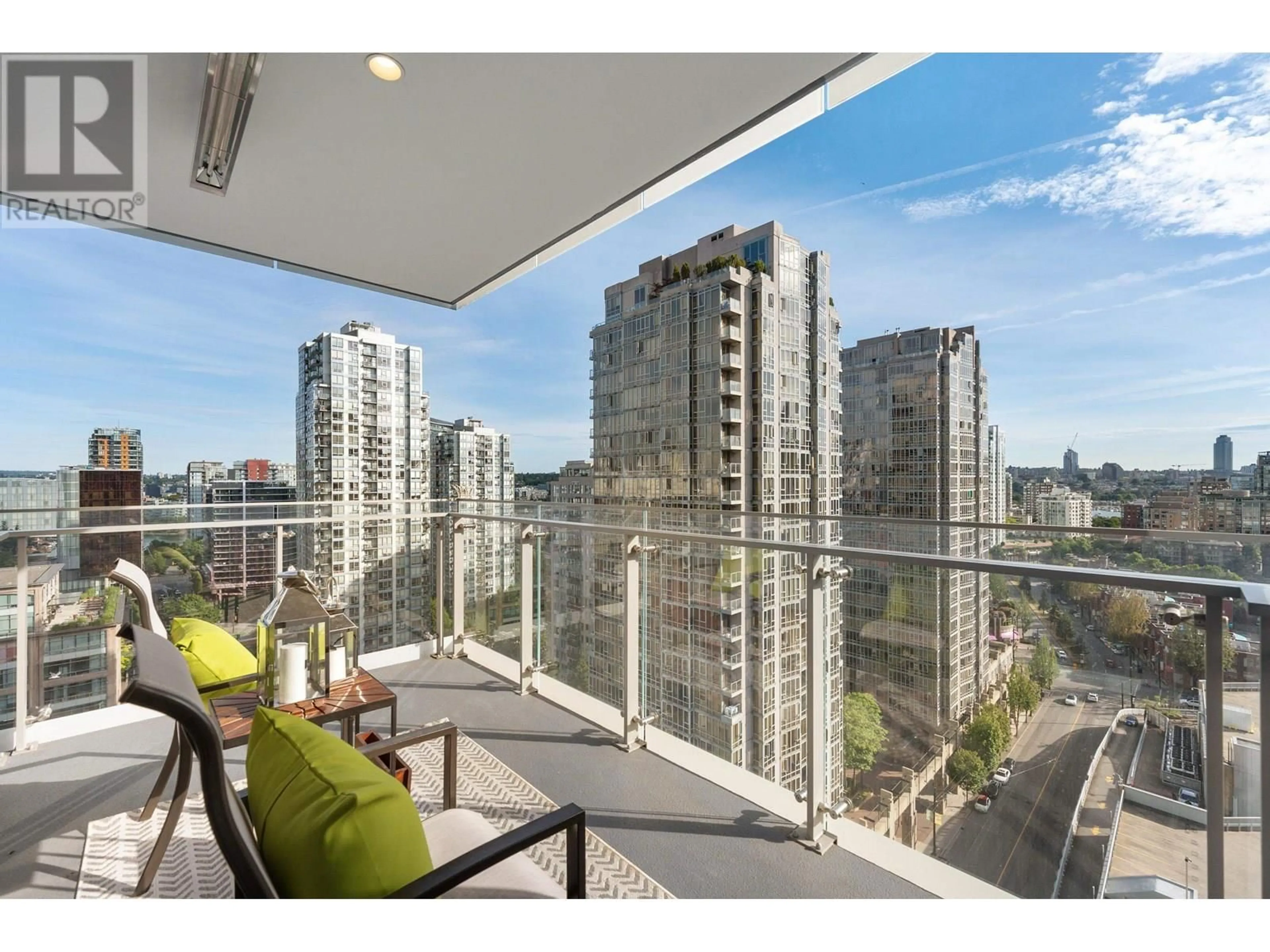 Balcony in the apartment, city buildings view from balcony for 1604 - 885 CAMBIE STREET, Vancouver British Columbia V6B0R6