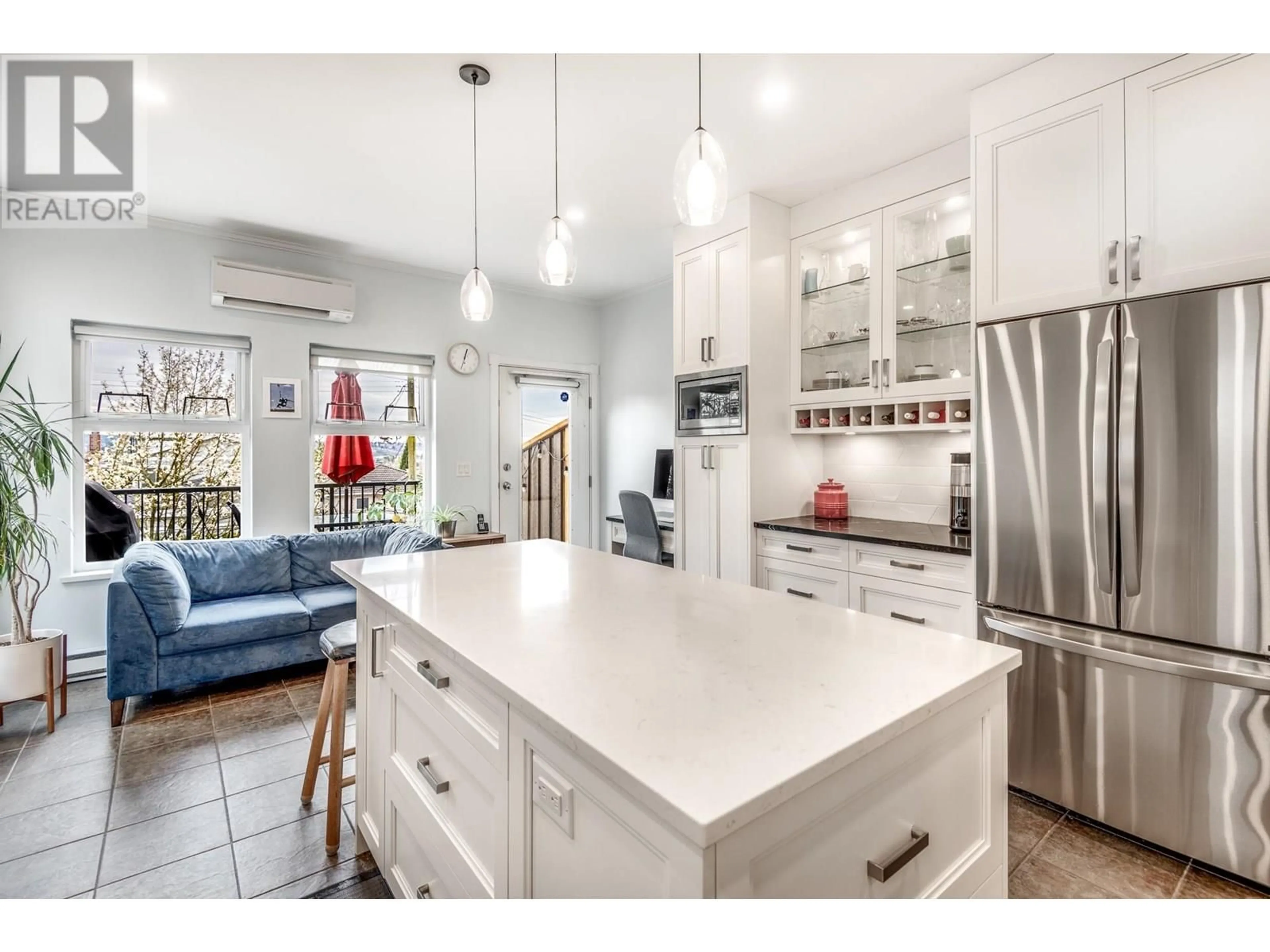 Open concept kitchen, ceramic/tile floor for 12 - 3712 PENDER STREET, Burnaby British Columbia V5C2L3