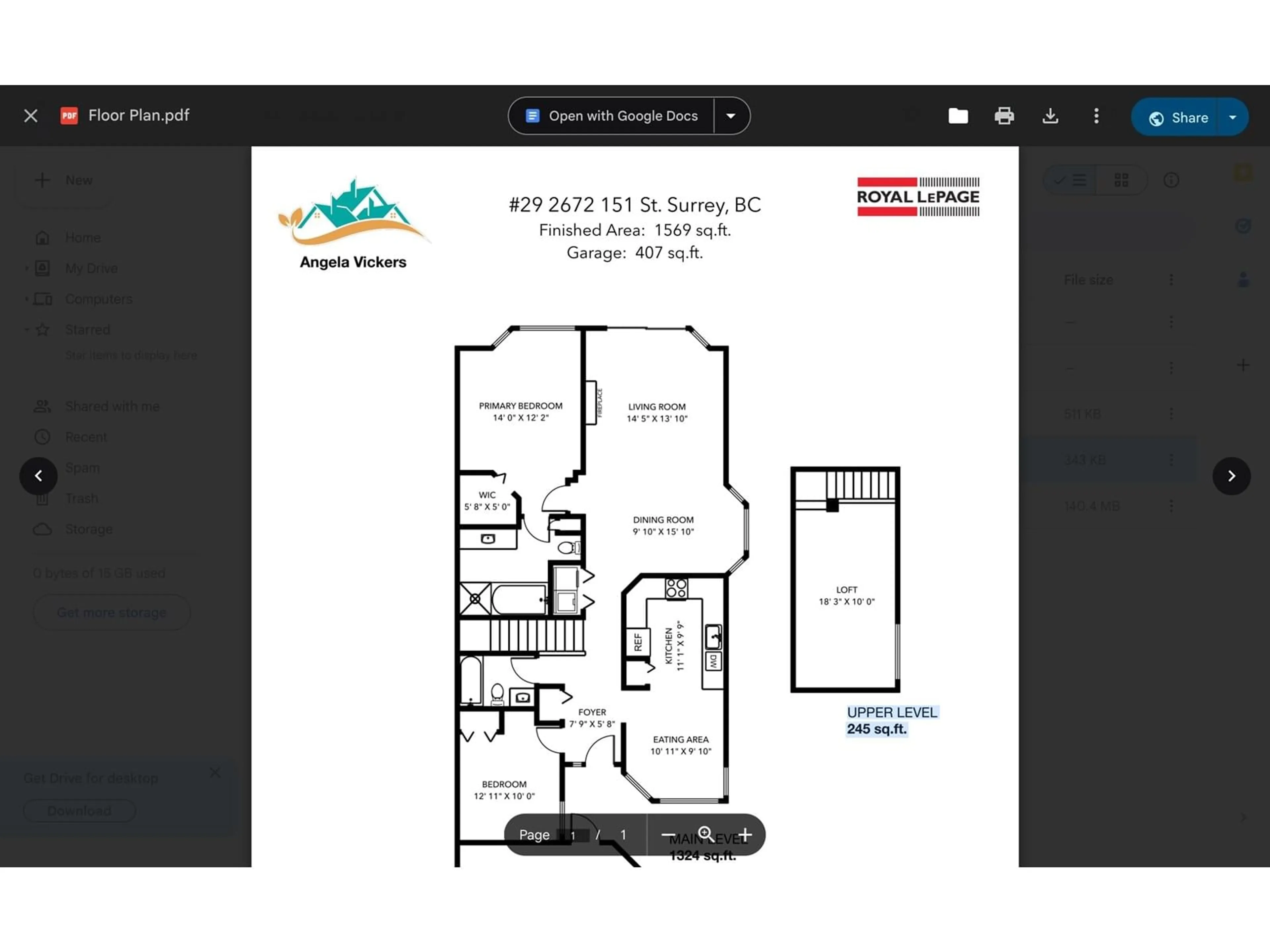 Floor plan for 29 - 2672 151, Surrey British Columbia V4P1A1
