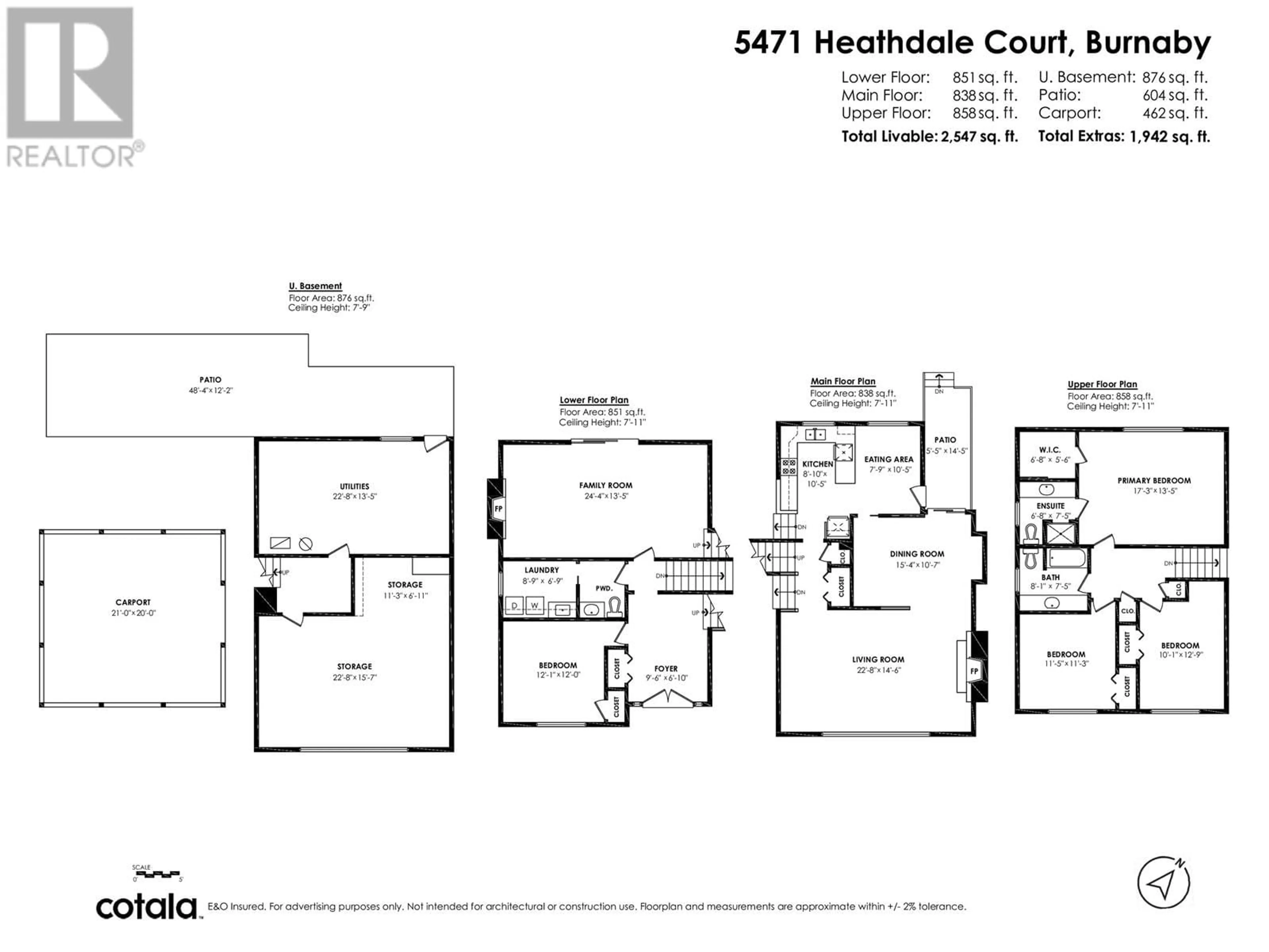 Floor plan for 5471 HEATHDALE COURT, Burnaby British Columbia V5B2H7