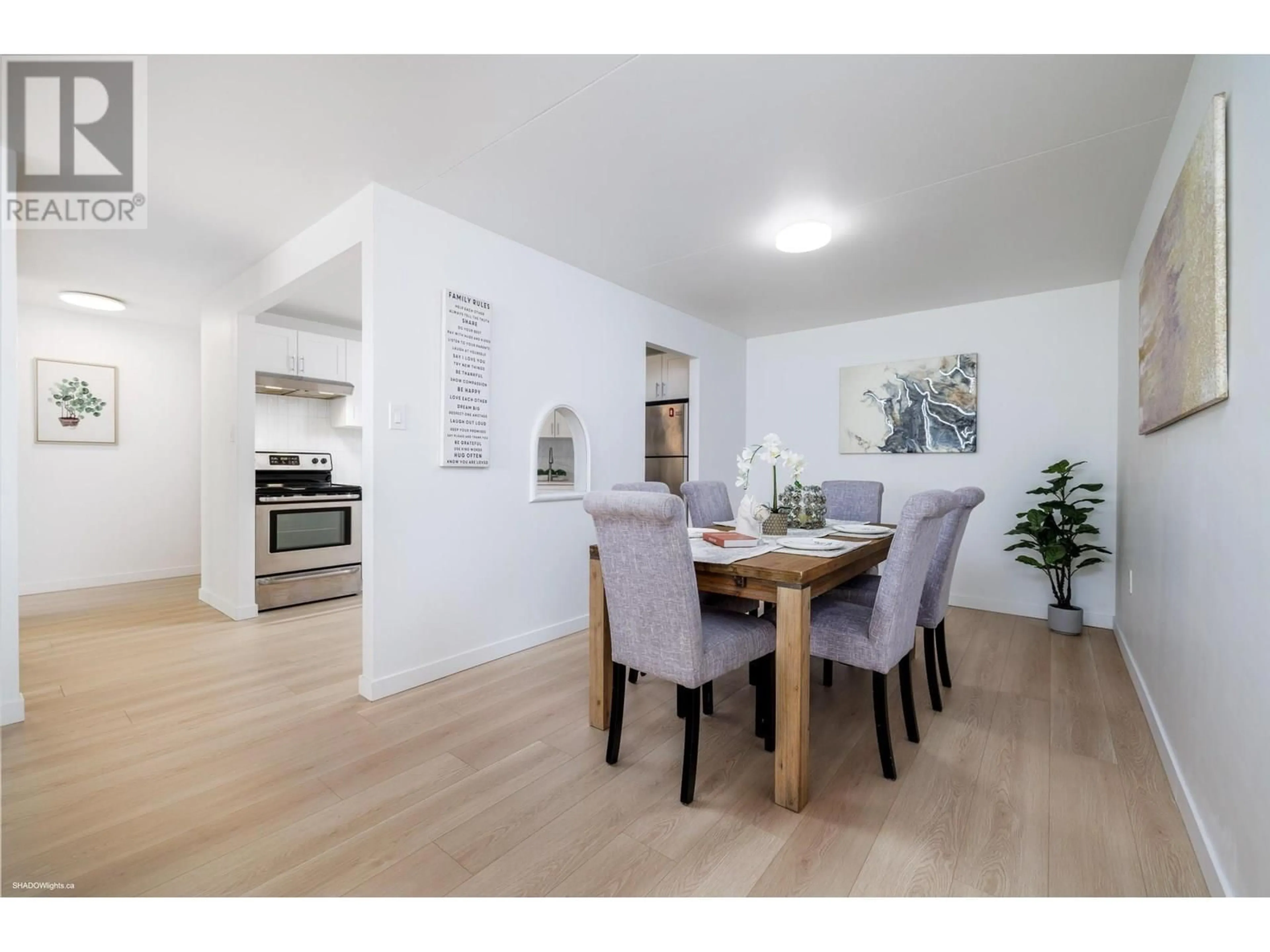 Dining room, wood/laminate floor for 711 - 6651 MINORU BOULEVARD, Richmond British Columbia V6V1Z2
