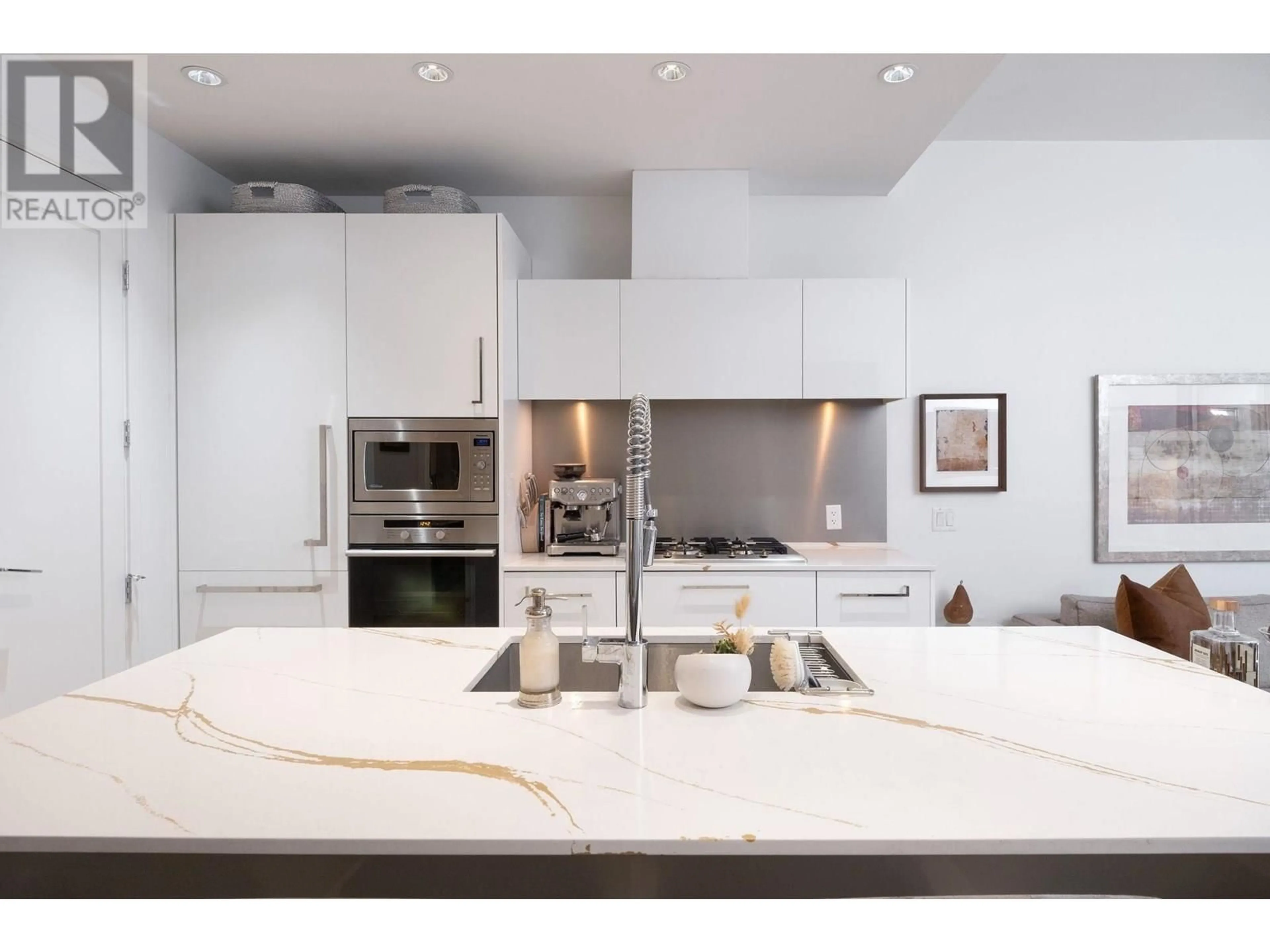 Contemporary kitchen, ceramic/tile floor for 306 - 1625 MANITOBA STREET, Vancouver British Columbia V5Y0B8