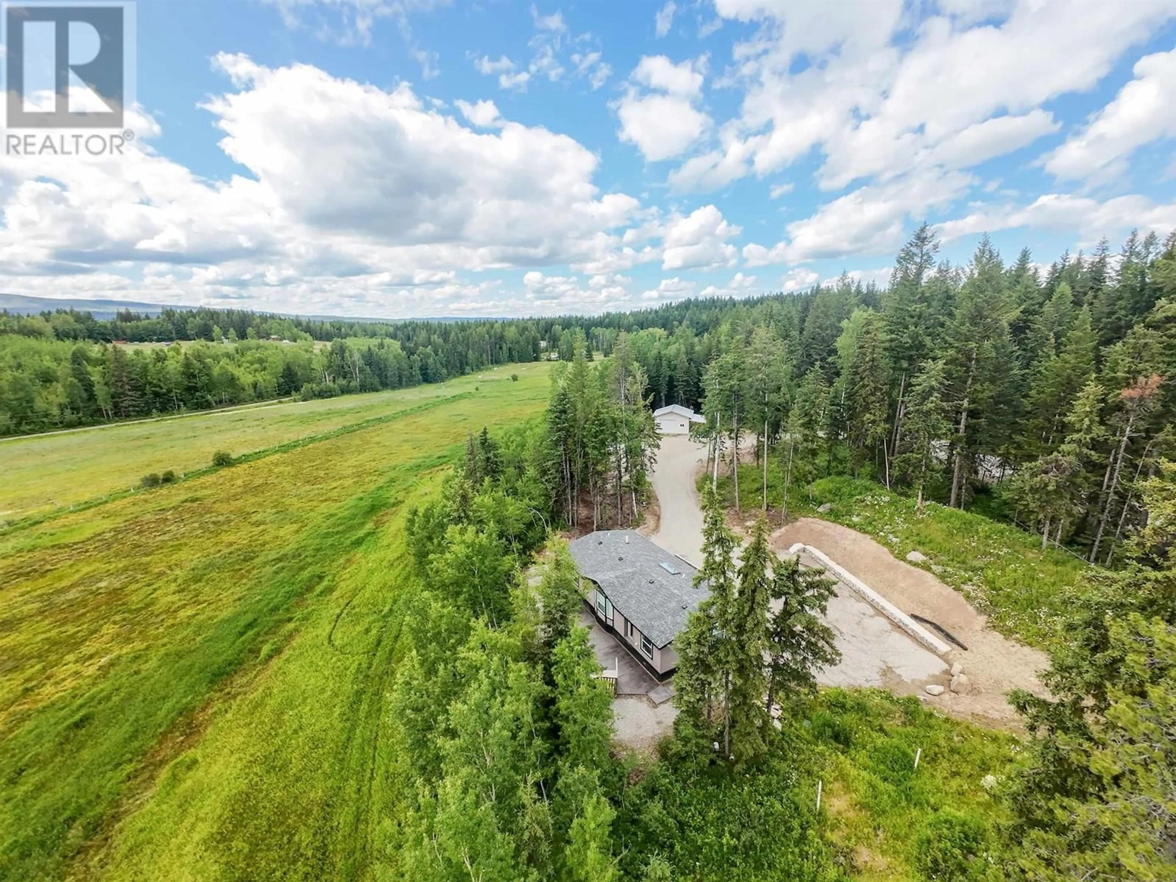 A pic from outside/outdoor area/front of a property/back of a property/a pic from drone, forest/trees view for 2281 BLACKWATER ROAD, Quesnel British Columbia V2J7C5