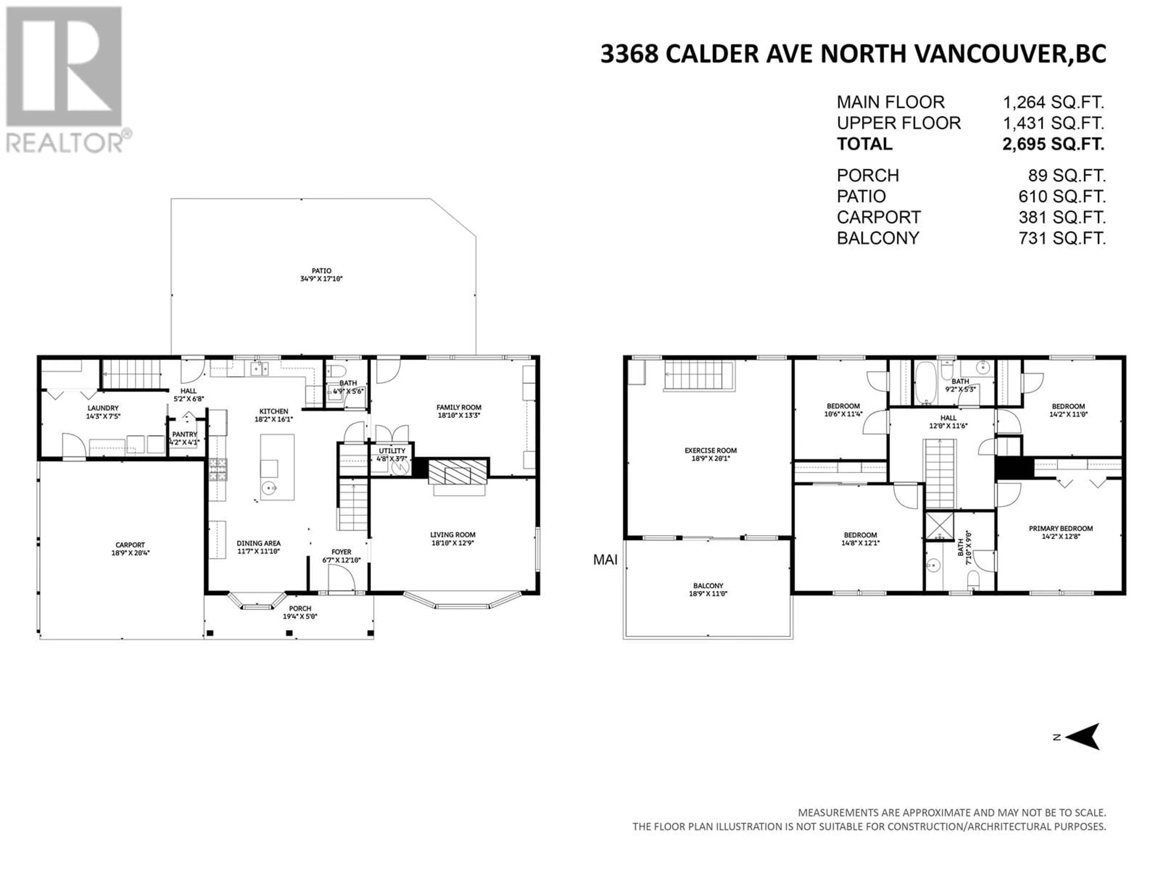 Floor plan for 3368 CALDER AVENUE, North Vancouver British Columbia V7N3R7