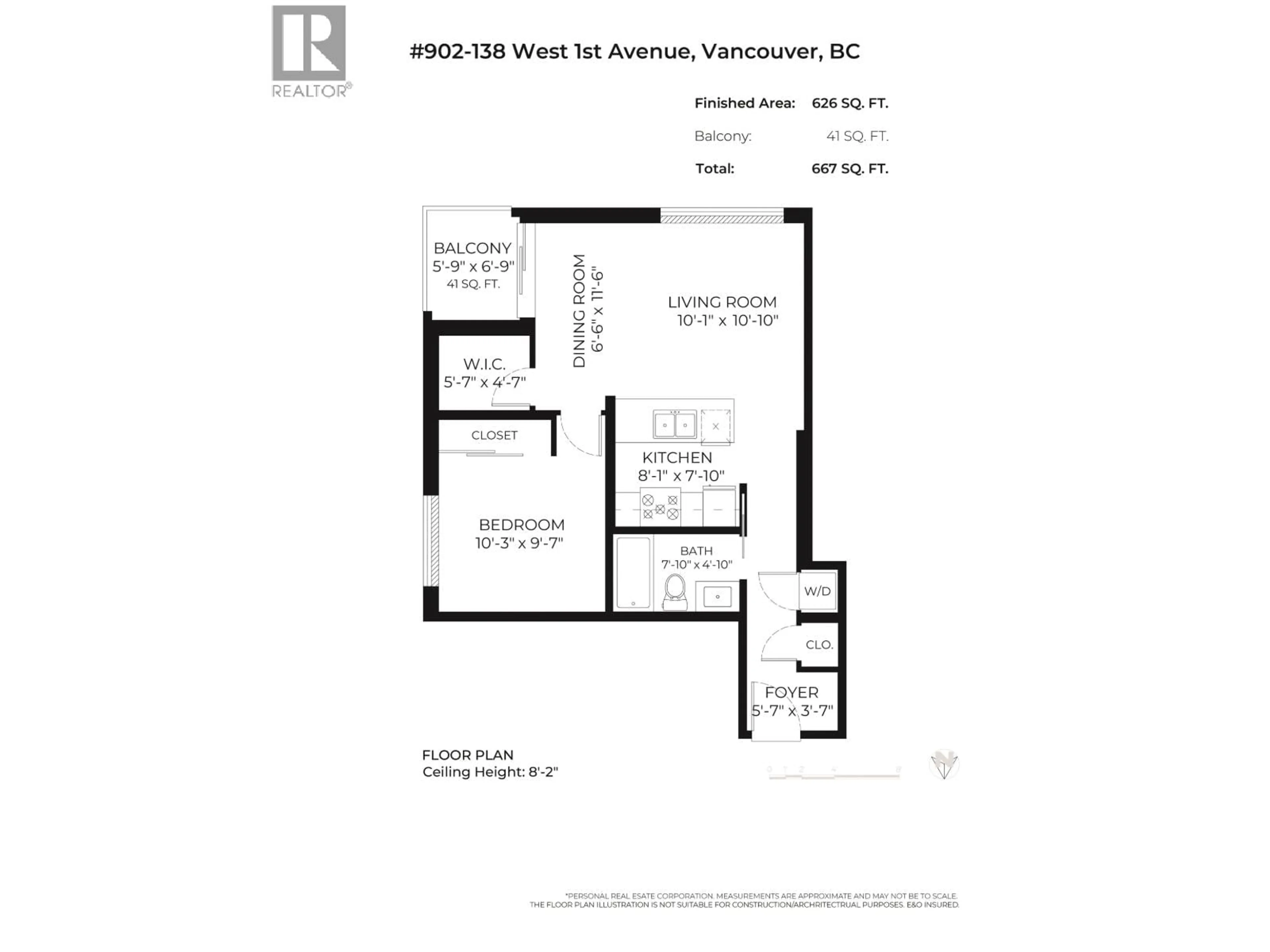 Floor plan for 902 - 138 1ST AVENUE, Vancouver British Columbia V5Y0H5