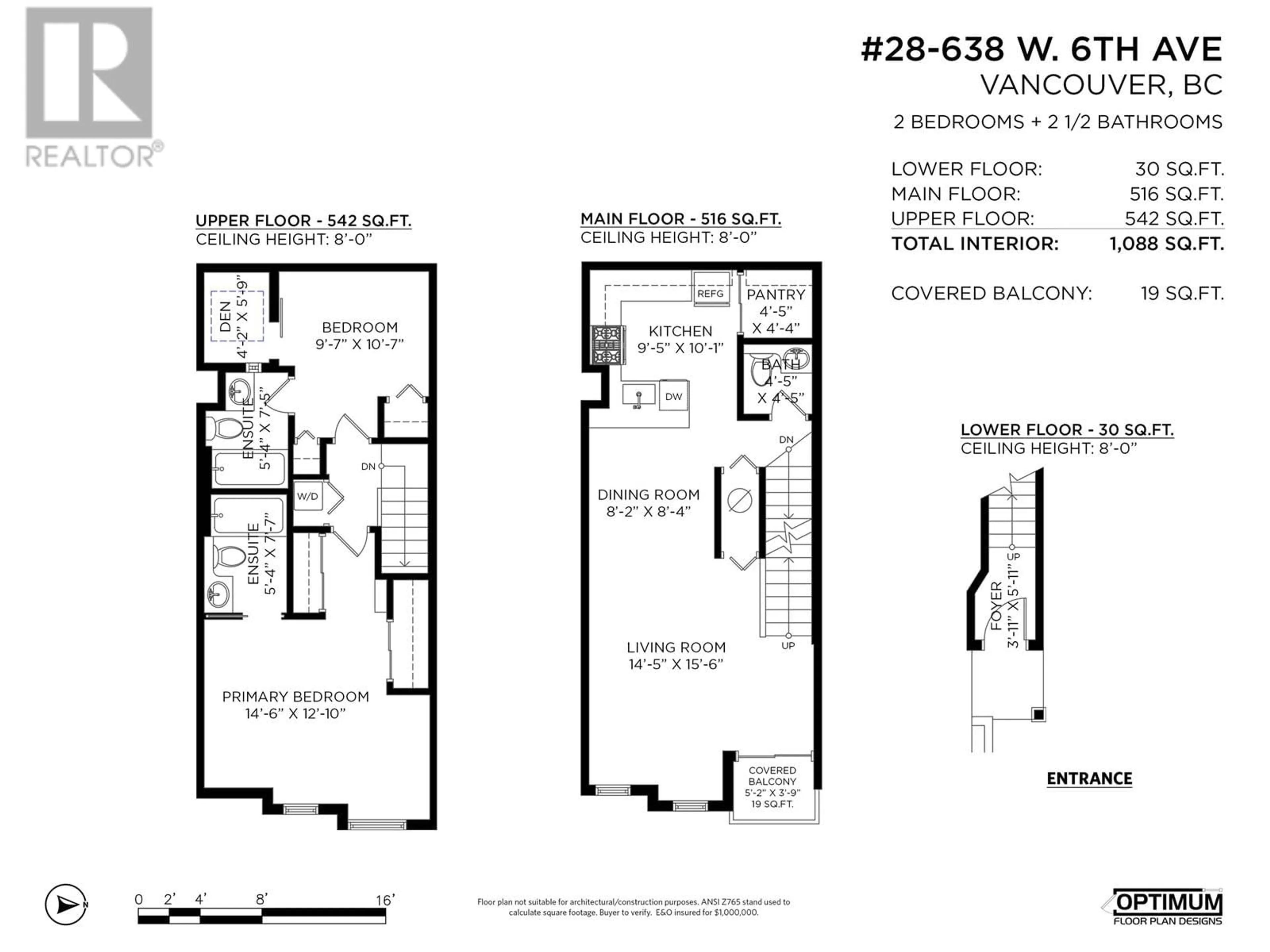 Floor plan for 28 - 638 6TH AVENUE, Vancouver British Columbia V5Z1A3
