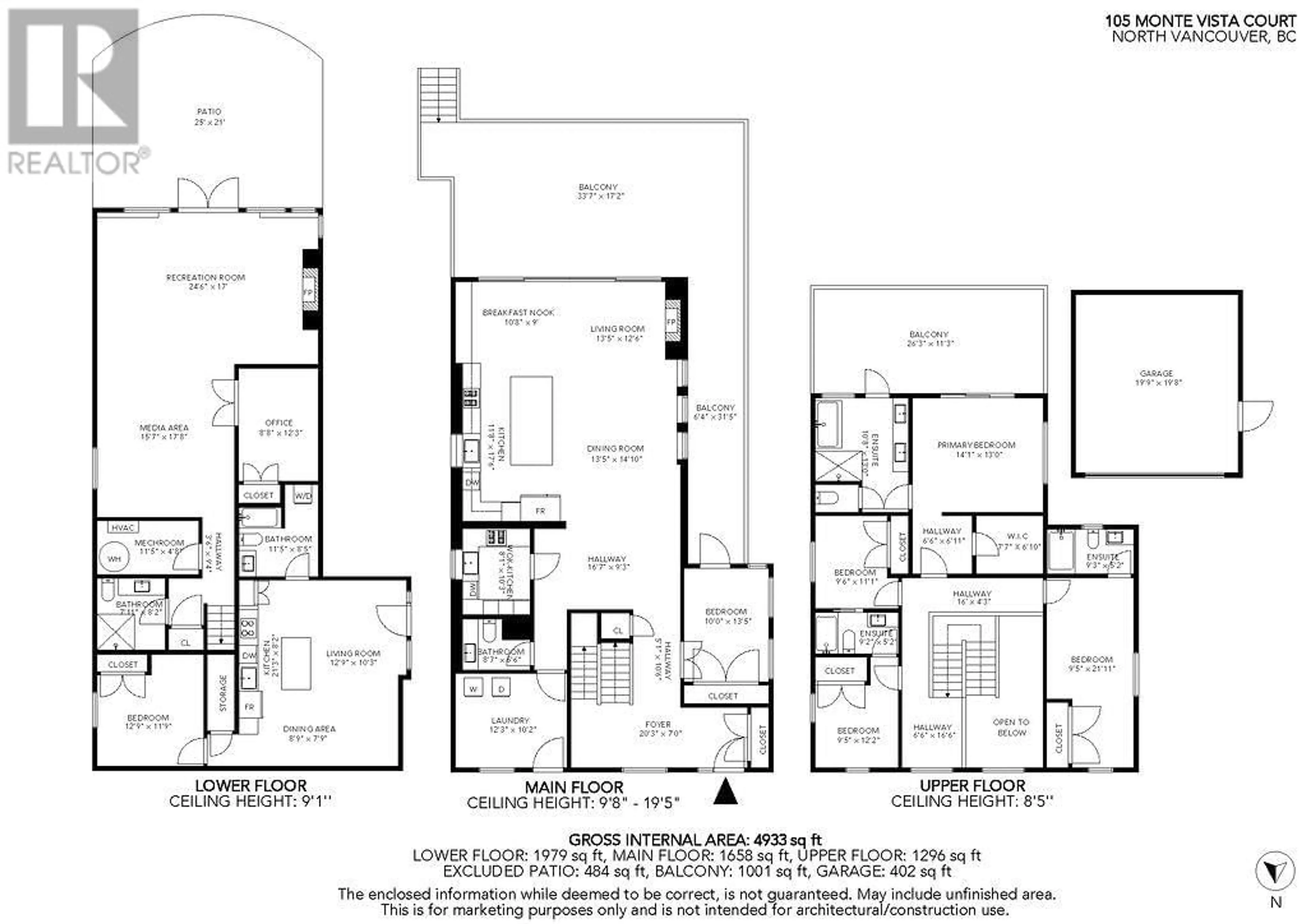 Floor plan for 105 MONTE VISTA COURT, North Vancouver British Columbia V7N4N1