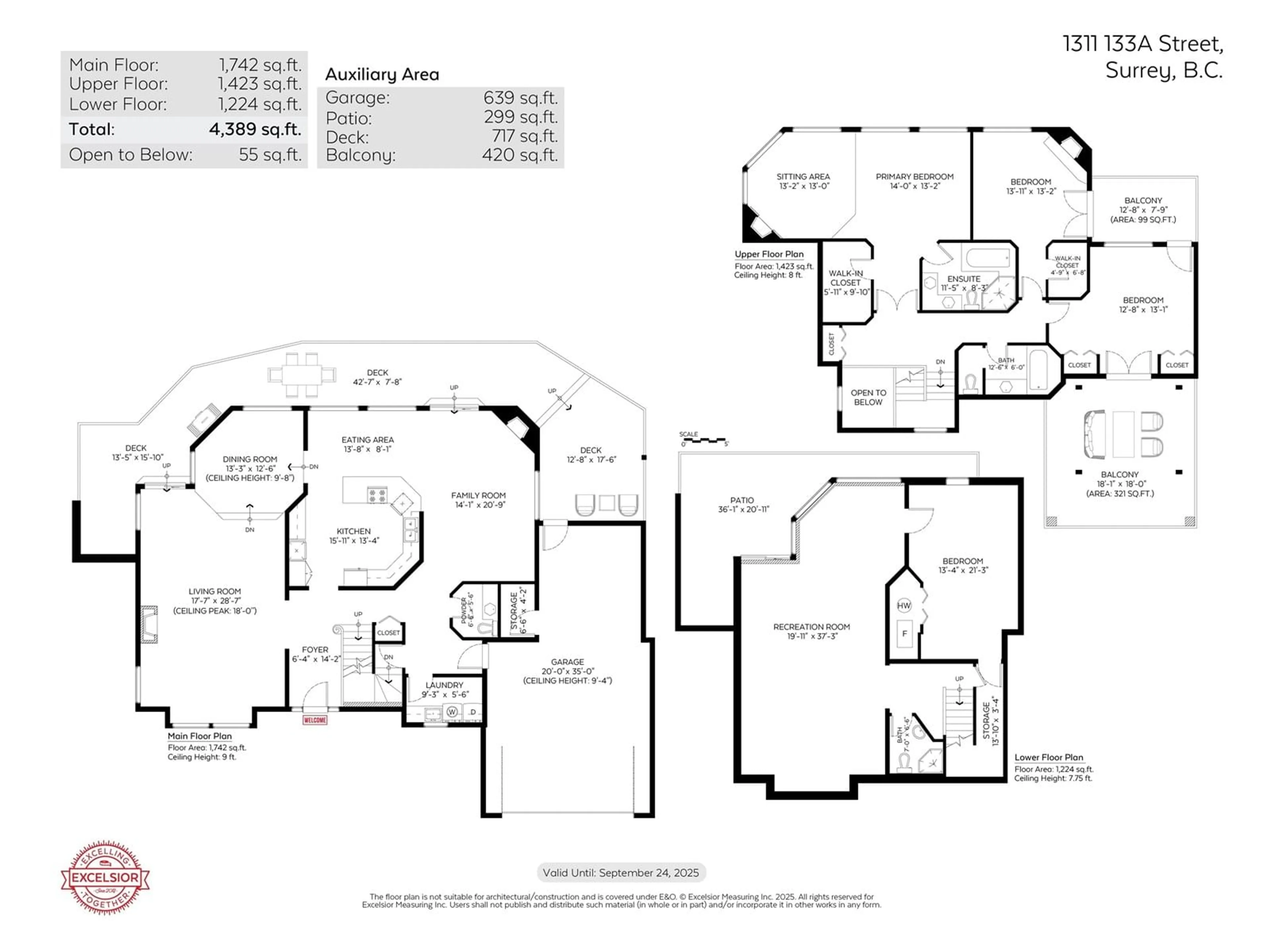 Floor plan for 1311 133A, Surrey British Columbia V4A4C4
