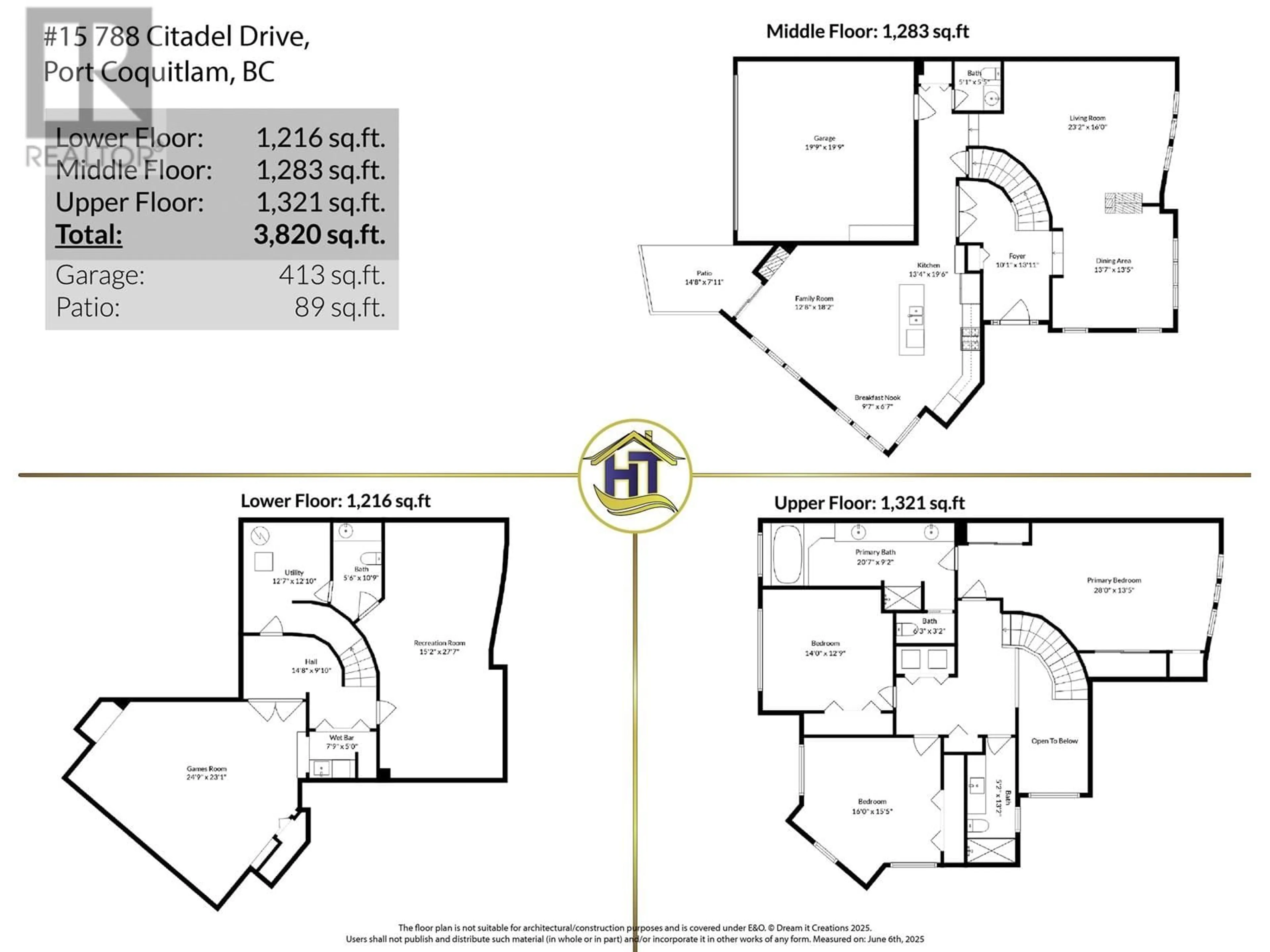 Floor plan for 15 - 788 CITADEL DRIVE, Port Coquitlam British Columbia V3C6G9