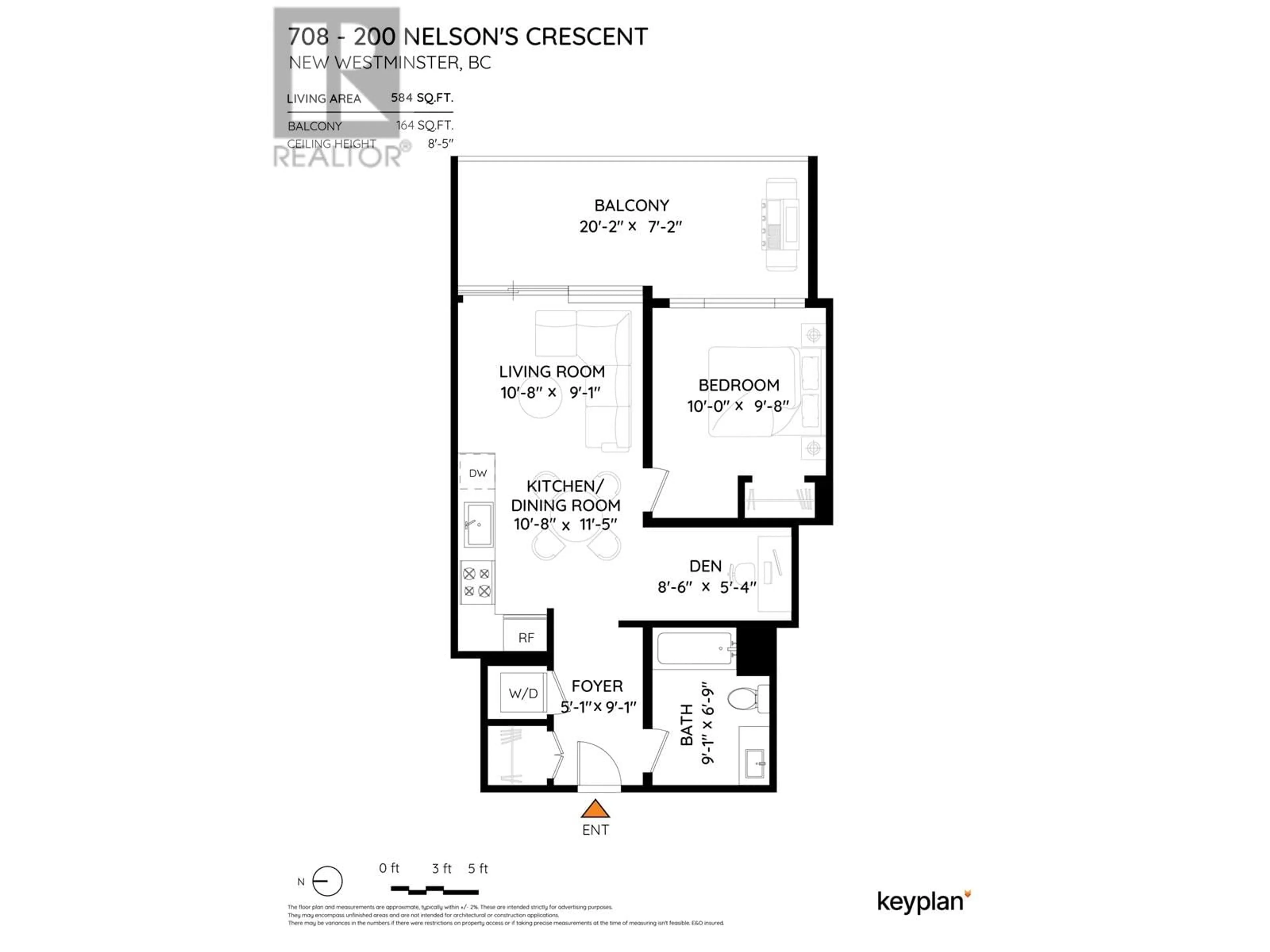 Floor plan for 708 - 200 NELSON'S CRESCENT, New Westminster British Columbia V3L0H4
