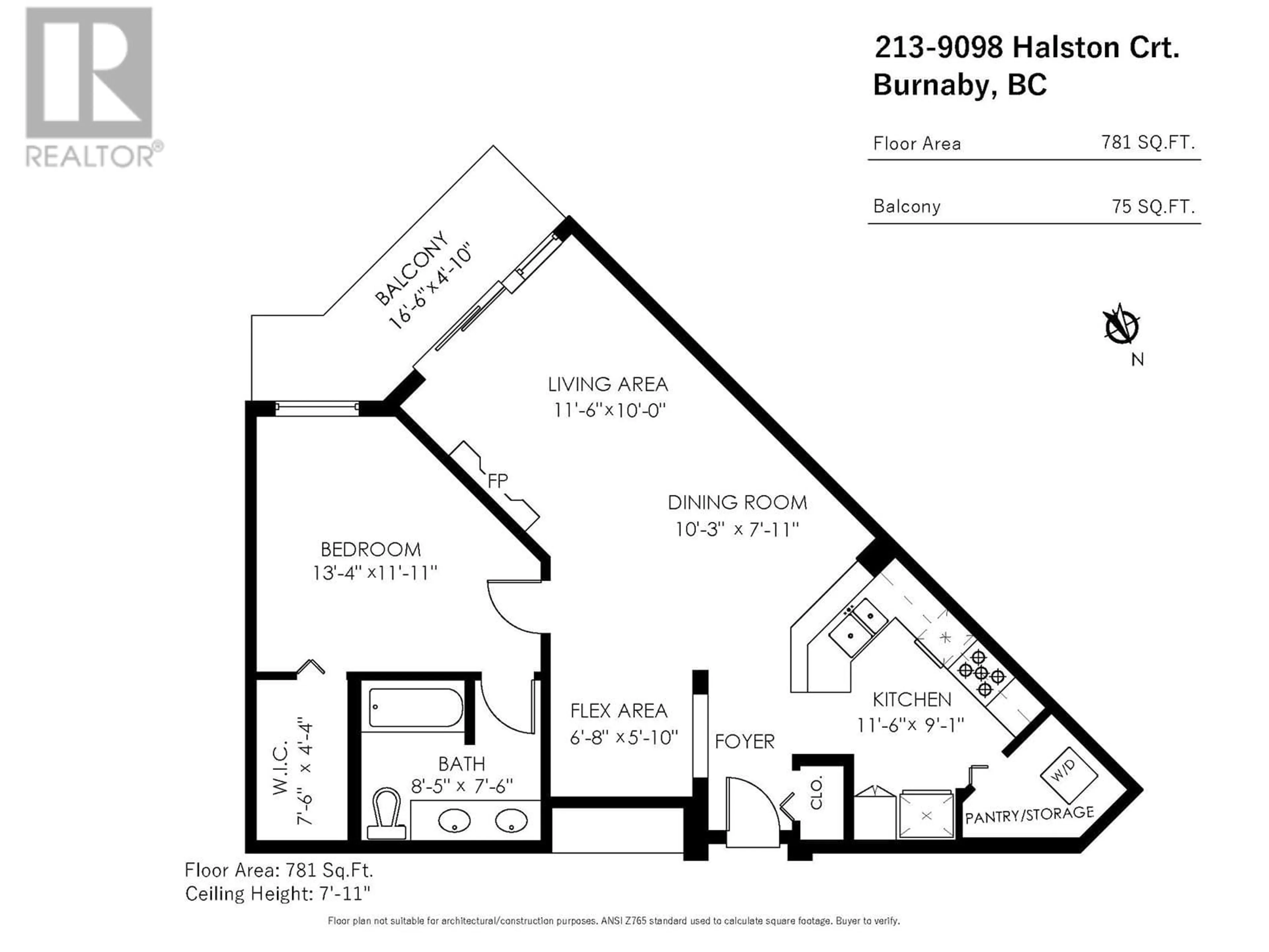 Floor plan for 213 - 9098 HALSTON COURT, Burnaby British Columbia V3N0A6