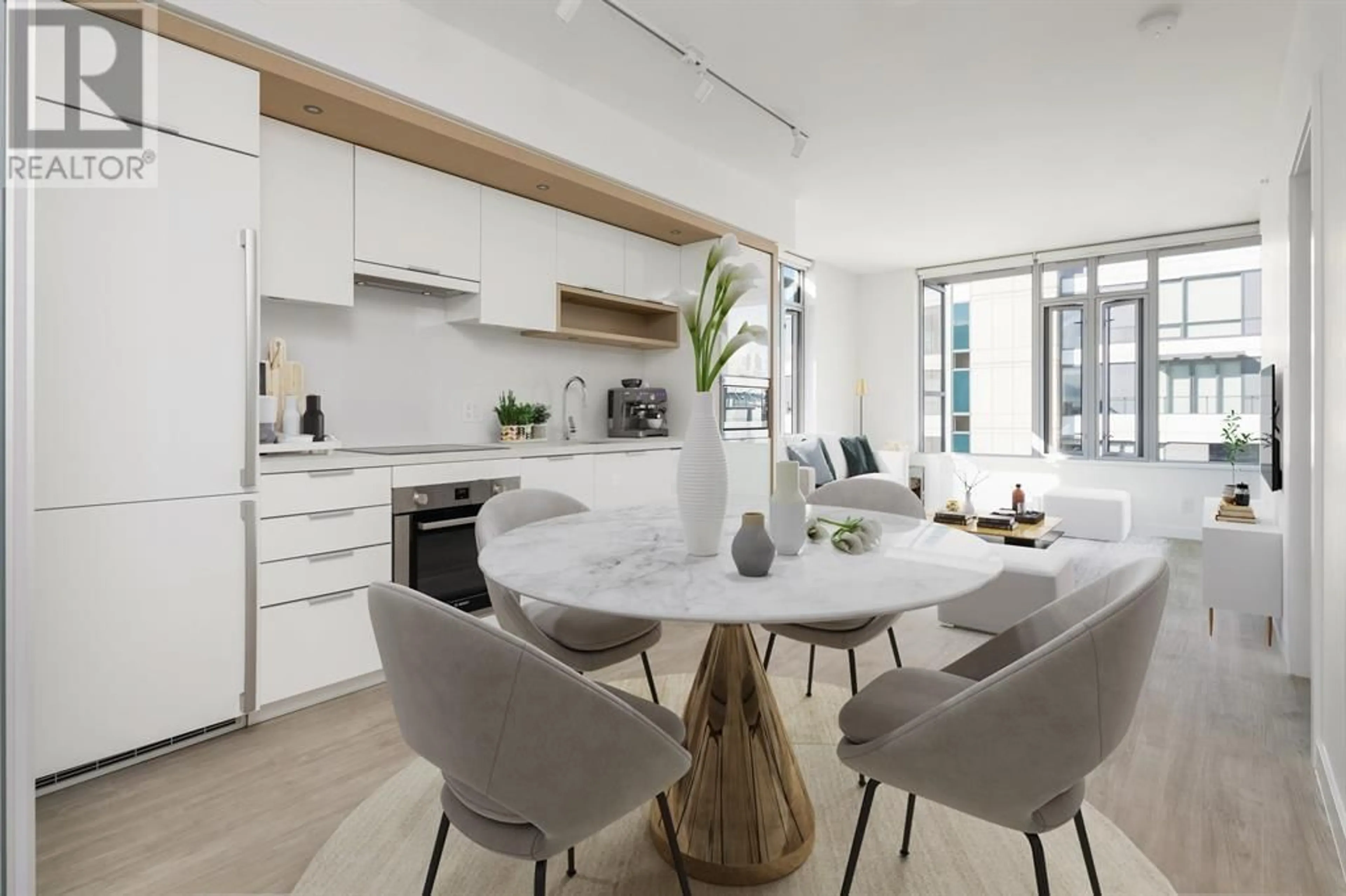 Contemporary kitchen, ceramic/tile floor for 1108 - 1661 QUEBEC STREET, Vancouver British Columbia V6A0H2